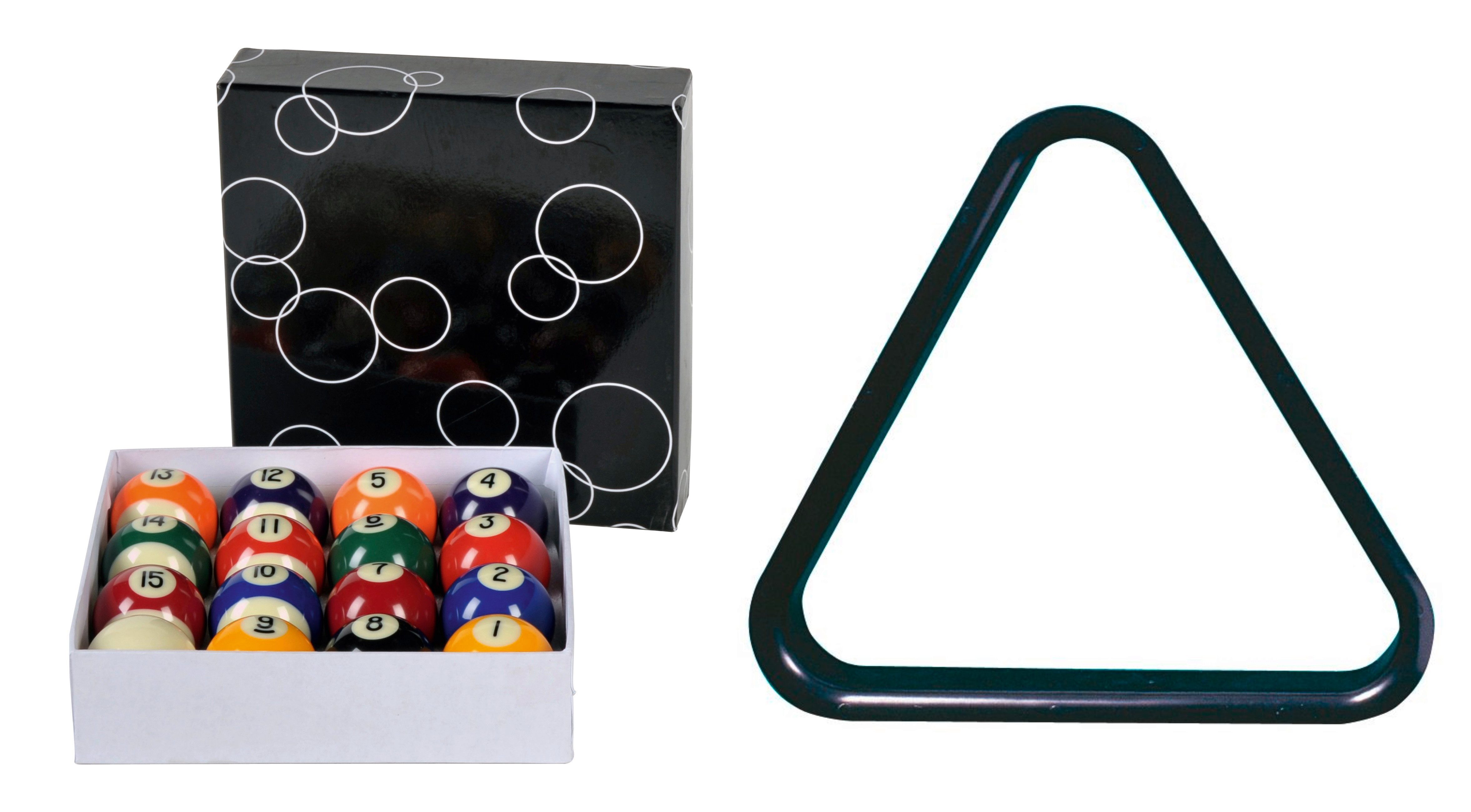 John West Billardtisch Billardkugeln 57 mm, neu + Triangel Set