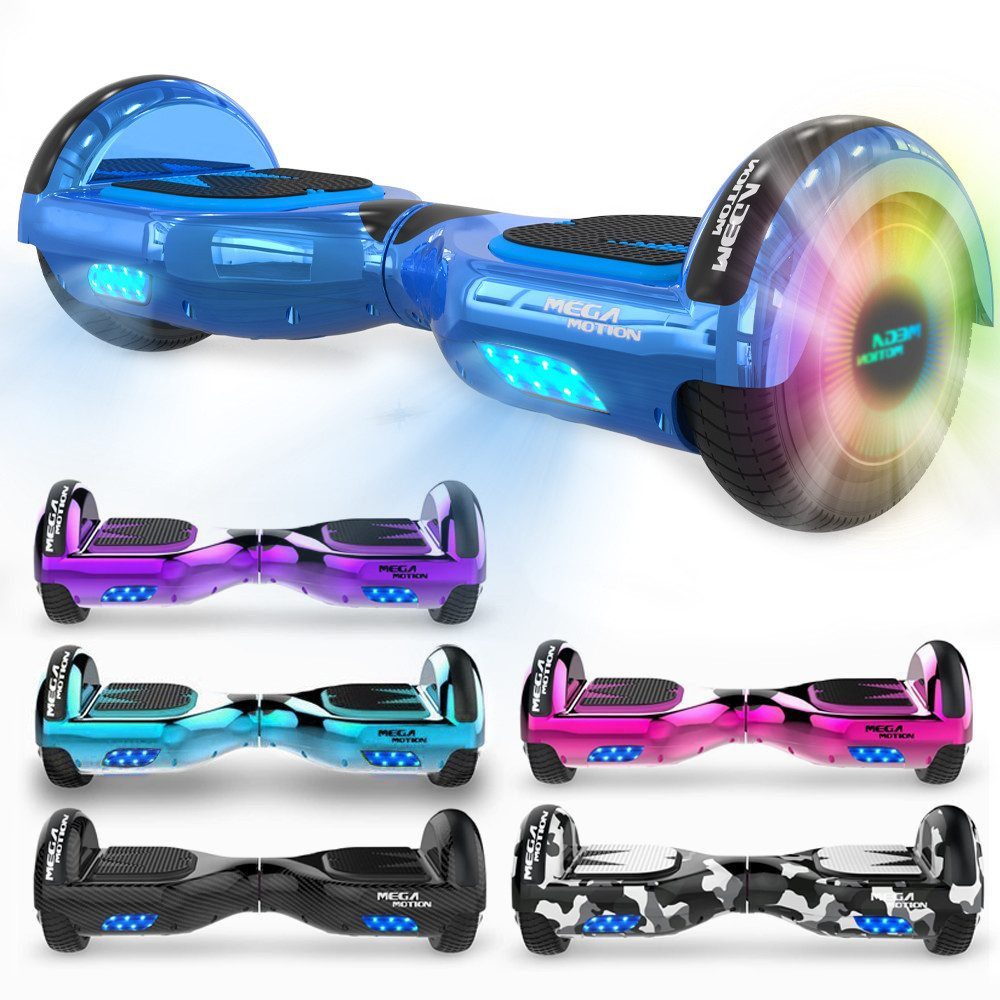 Mega Motion Balance Scooter 6,5 Zoll Hoverboard mit 350W motor und LED lichter, 13,00 km/h, mit Integrierter Bluetooth-Player,Geschenke für Kinder