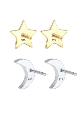Elli Ohrring-Set Sterne Halbmond Kristalle Silber