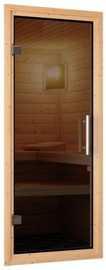 Karibu Sauna Milaja, BxTxH: 165 x 165 x 202 cm, 68 mm, (Set) 3,6-kW-Bio-Plug & Play Ofen mit externer Steuerung
