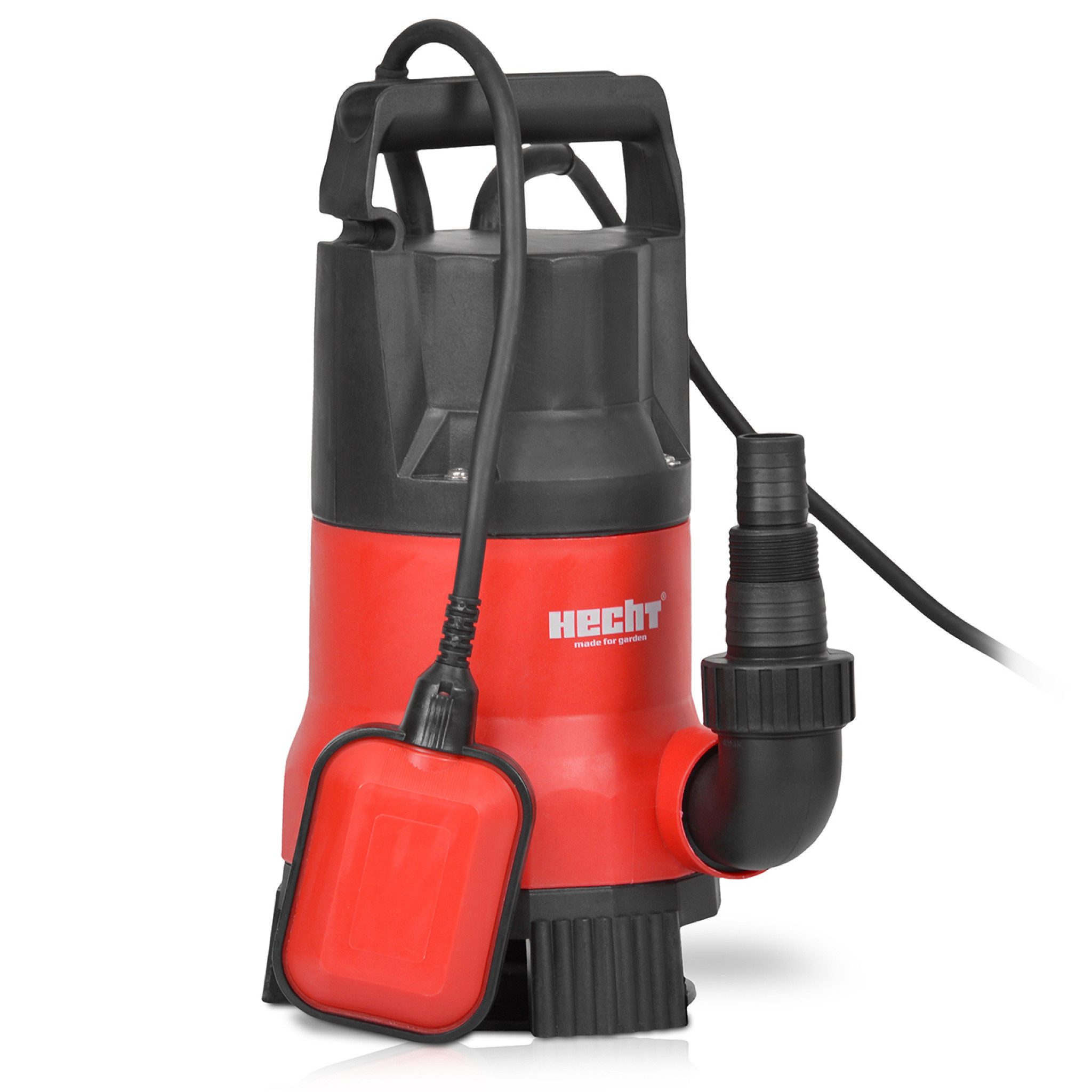 Hecht Schmutzwasser-Tauchpumpe 750W mit variablen Schwimmerschalter 12500 l/h, 10m Kabel, 8m Förderhöhe