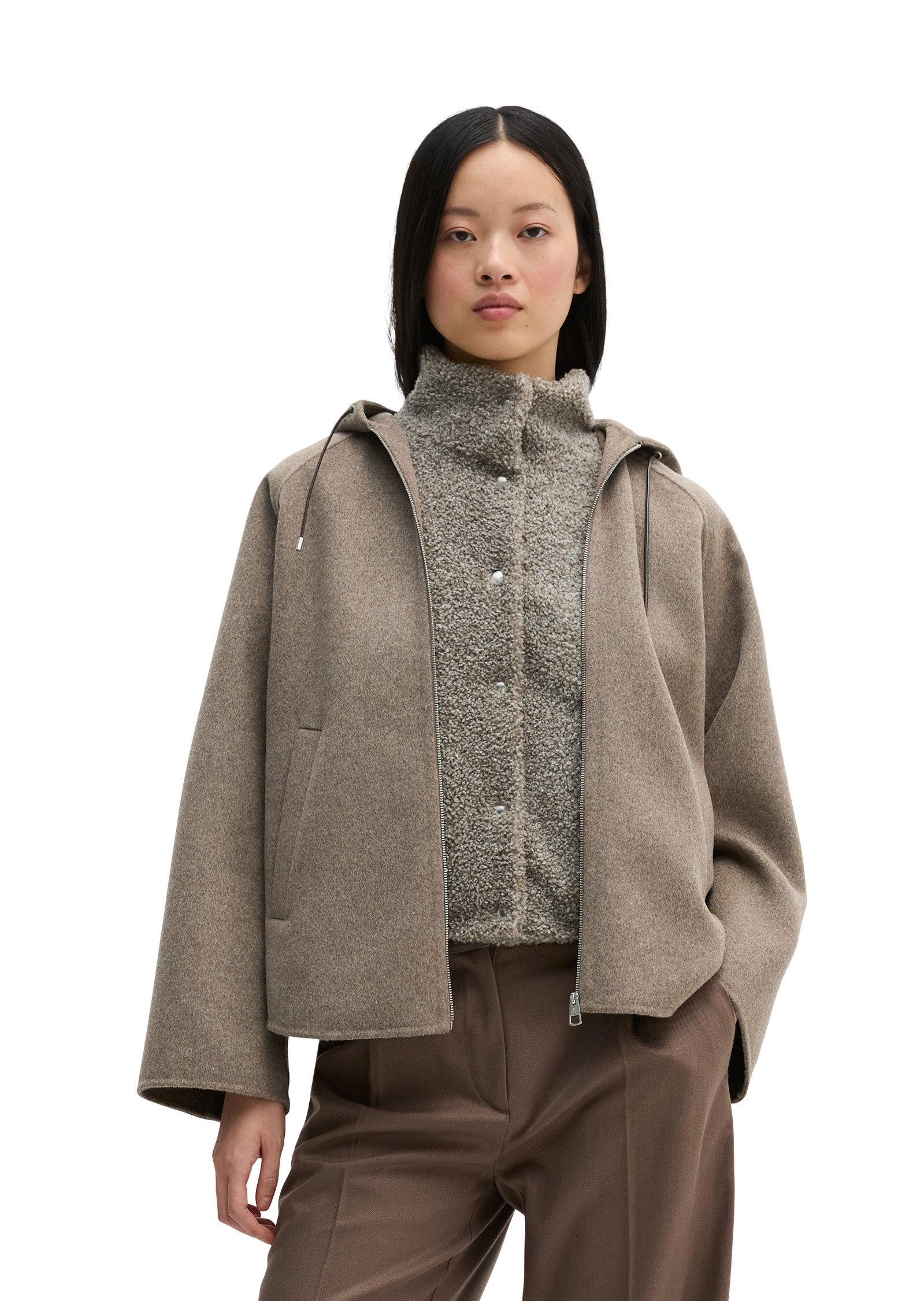 Marc O'Polo Outdoorjacke aus hochwertigem Melange-Doubleface