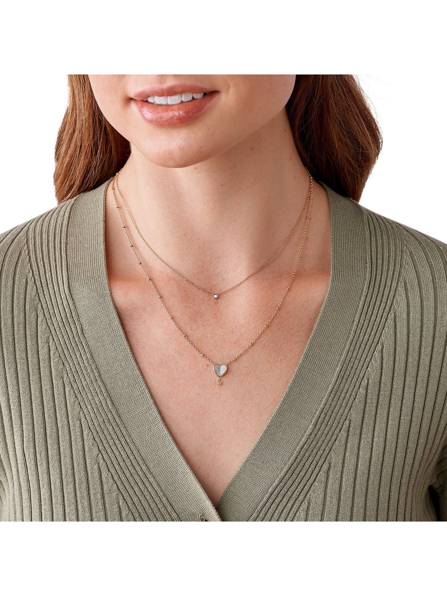 Fossil Collier Fossil Damen-Kette Edelst...