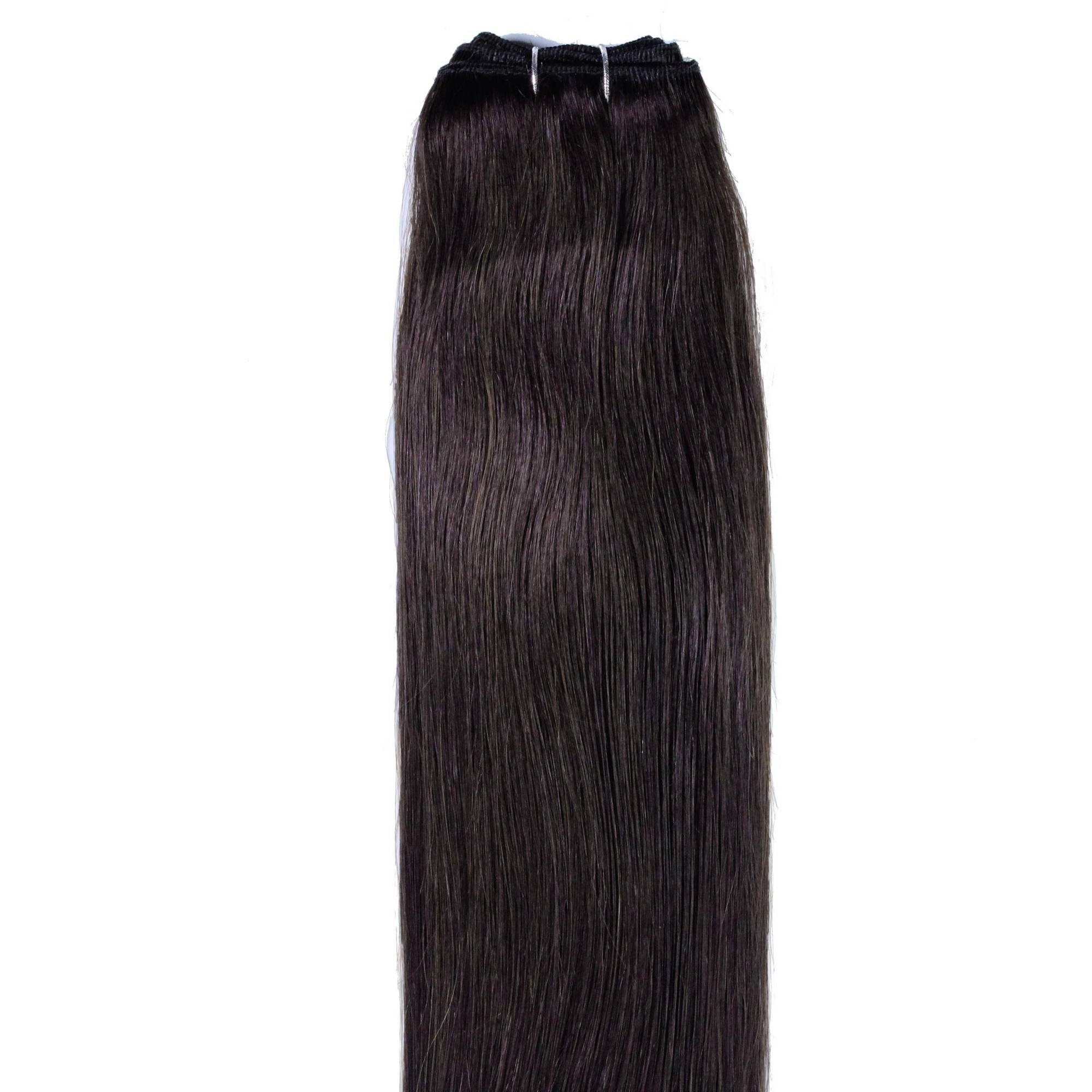 Glatte Hellbraun Echthaartresse Echthaar-Extension hair2heart #5/0 40cm