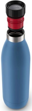 Emsa Isolierflasche Bludrop, Quick-Press Verschluss, 360° Trinkgenuss, 12 h warm, 24 h kühl, 0,7 L
