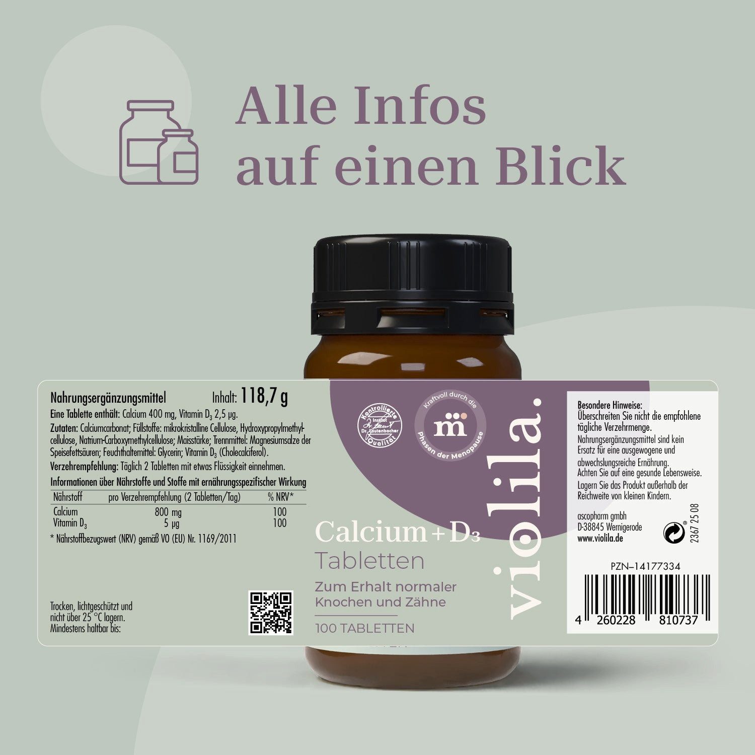 Ascopharm violila Calcium + D3 Tabletten 1, 1 er