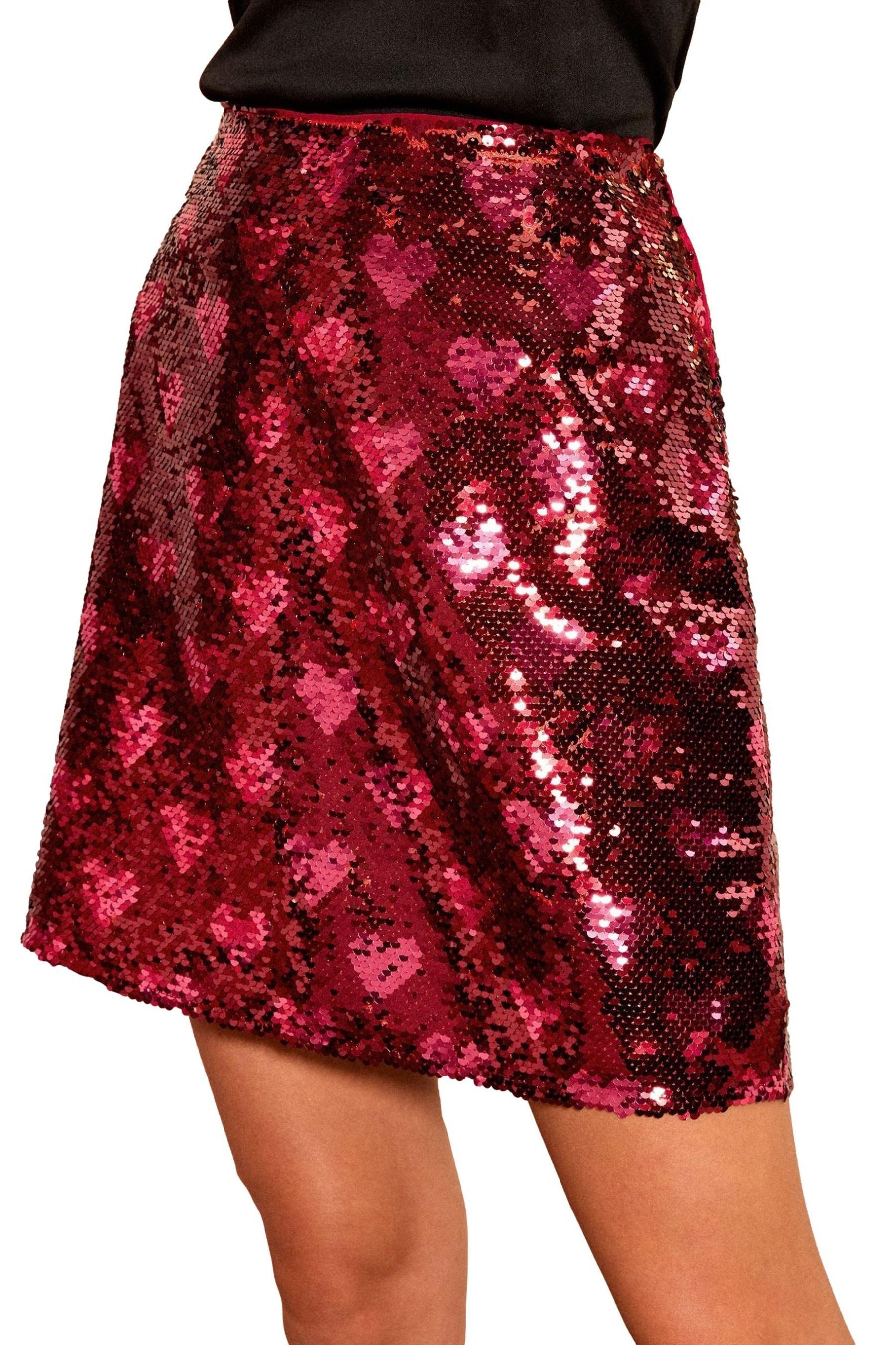 Love & Roses Paillettenrock Love & Roses Minirock mit Pailletten (1-tlg)