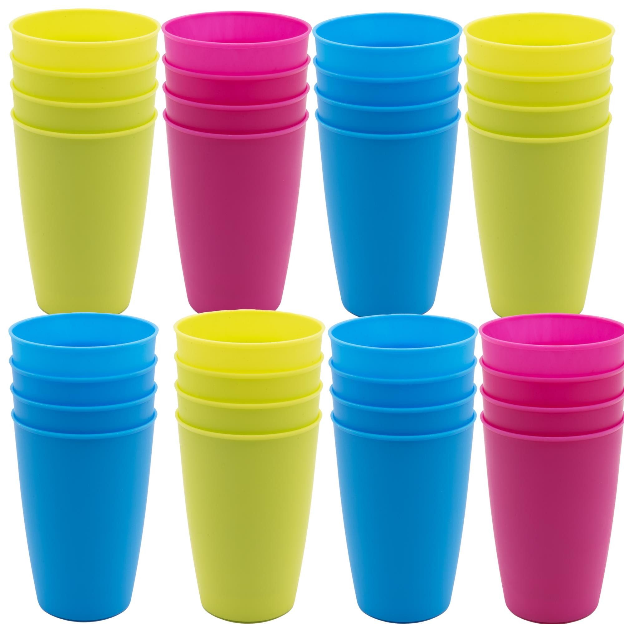 TSB Werk Becher Set Campingbecher Trinkbecher Becher, 32-tlg., Picknickgeschirr, Reisebecher, Kunststoff, Set