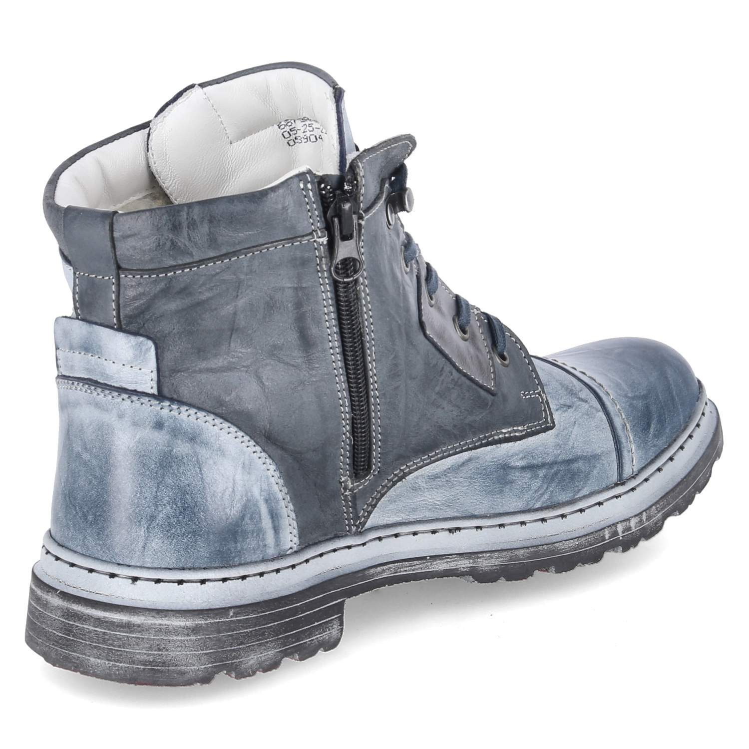 KRISBUT Krisbut 6879A-4 BSF Herren Glattleder blue Schnürstiefel