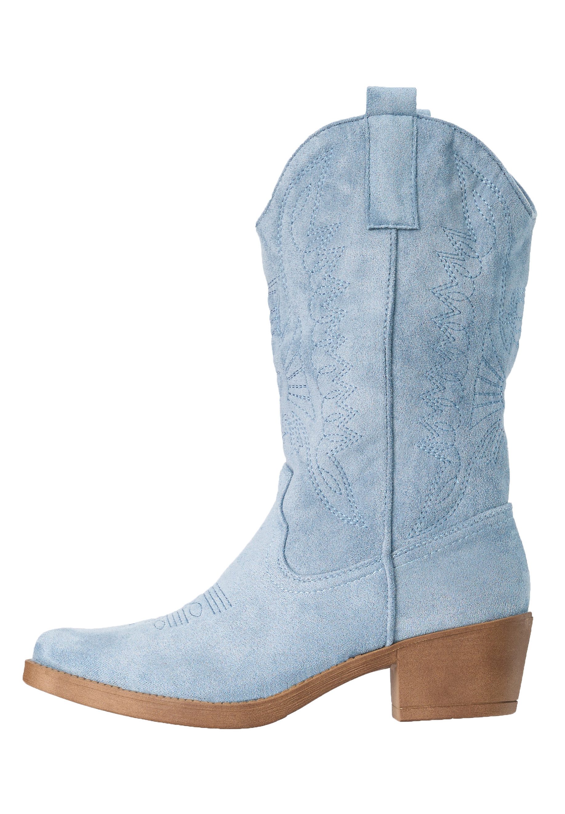 Salinyang Cowboy Boots Damen mit Stickerei & Blockabsatz Western Stiefel Cowboystiefel