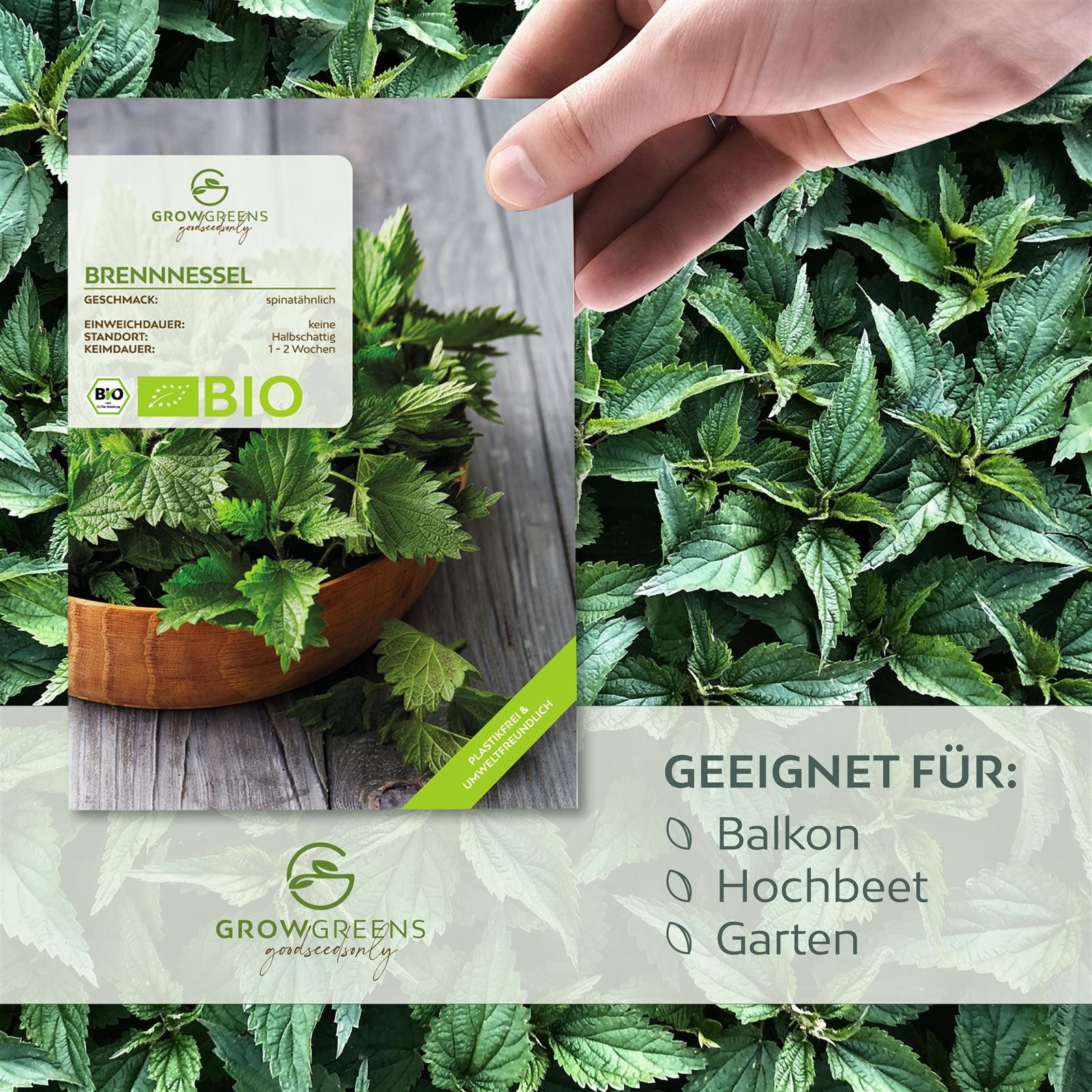 Growgreens Gemüsesamen BIO Brennnesselsamen - Heilkräuter Saatgut aus bio. günstig online kaufen