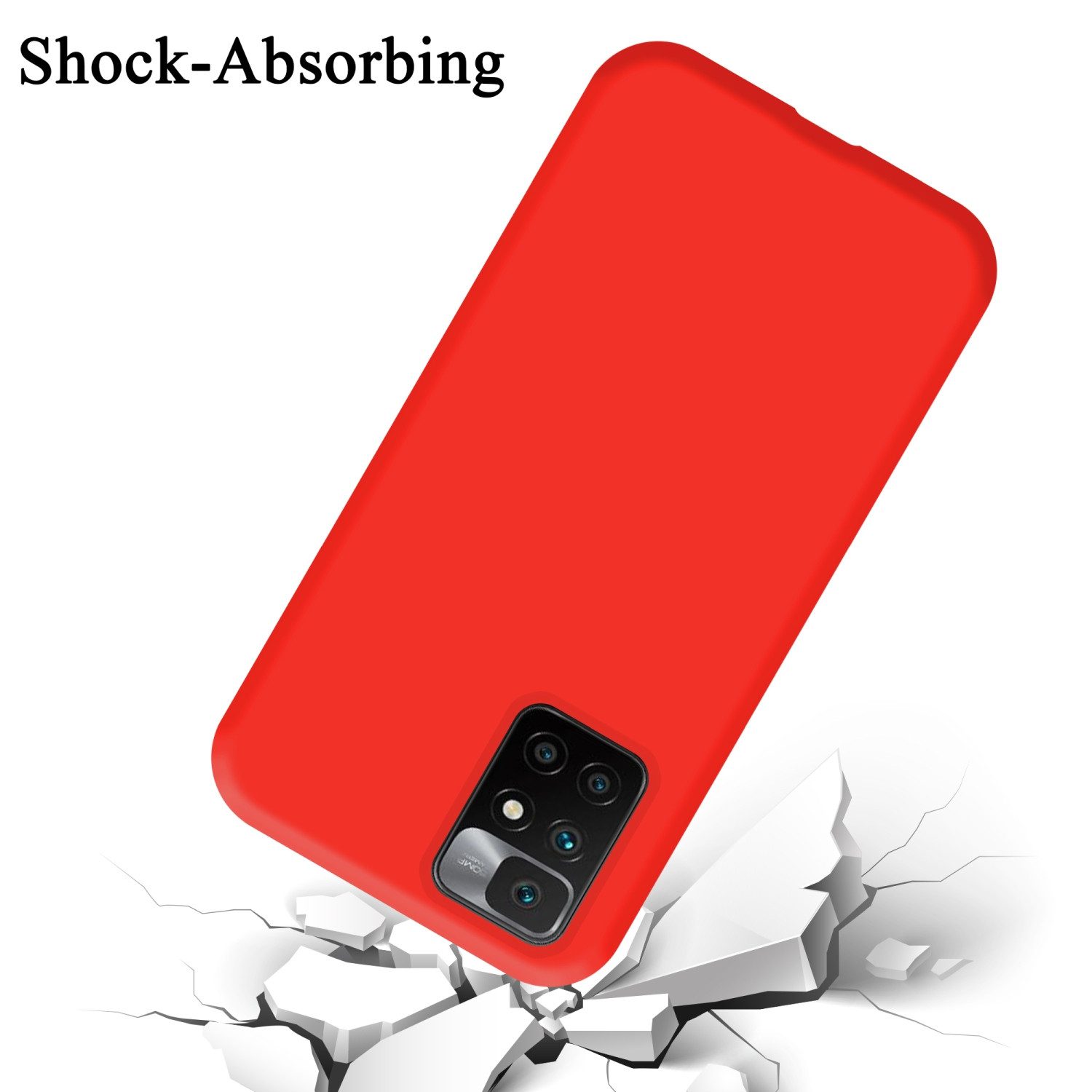 Cadorabo Handyhülle für Xiaomi RedMi 10 4G Hülle Xiaomi RedMi 10, Flexible Hülle TPU Silikon Schutzhülle Back Cover Case