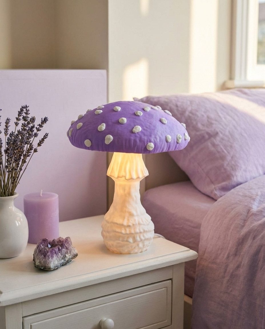Roomberry LED Tischleuchte Fliegen Pilzlampe – Magische Tischlampe in Fliegenpilz-Design, LED wechselbar, Kalt-Weiß bis Warm-Weiß einstellbar, LED, dimmbar, Licht einstellbar kalt-weiß bis warm weiß