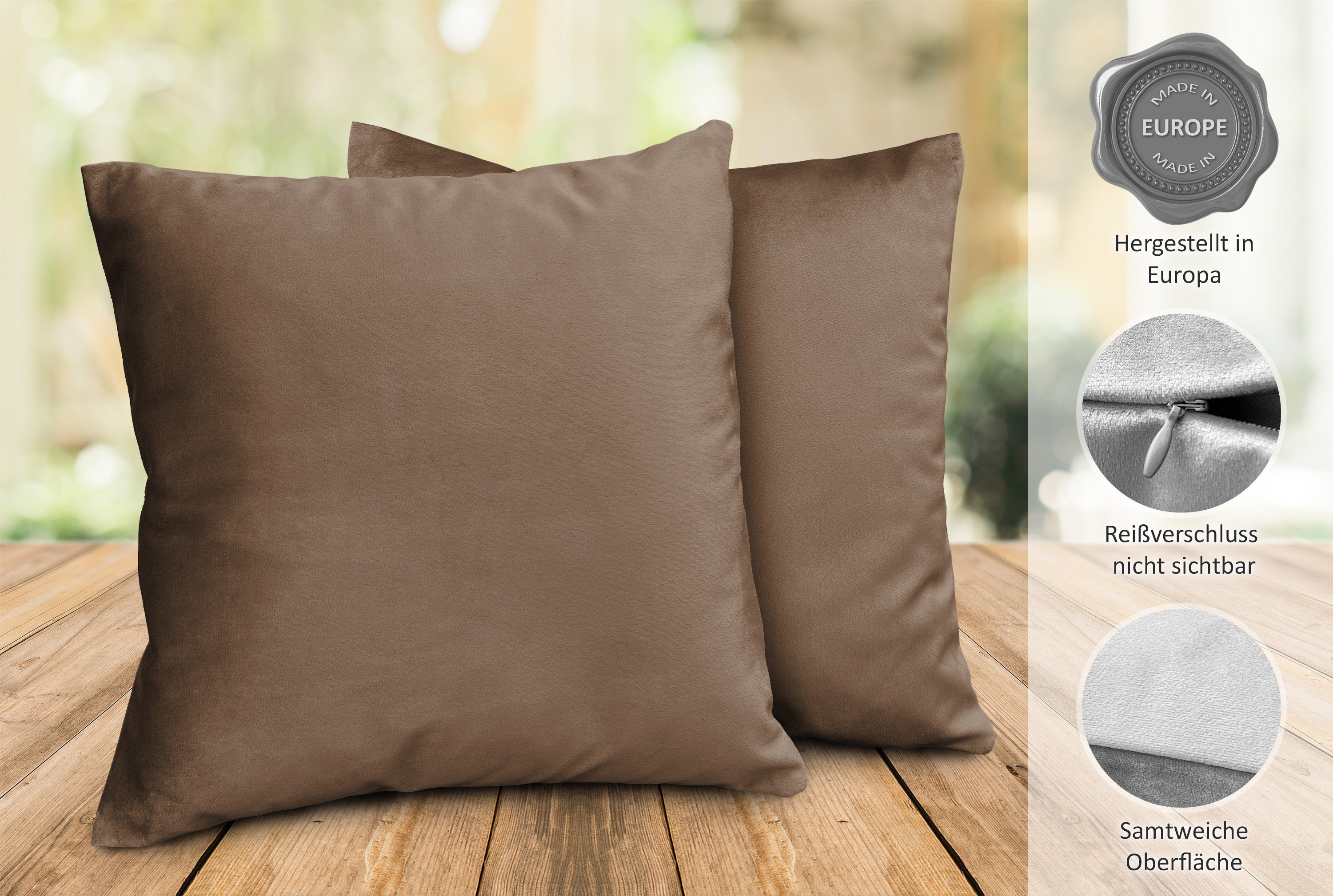 Beautex Kissenhüllen Samt Kissenhüllen 2er Set, Premium Kissenbezug, Sofa- günstig online kaufen