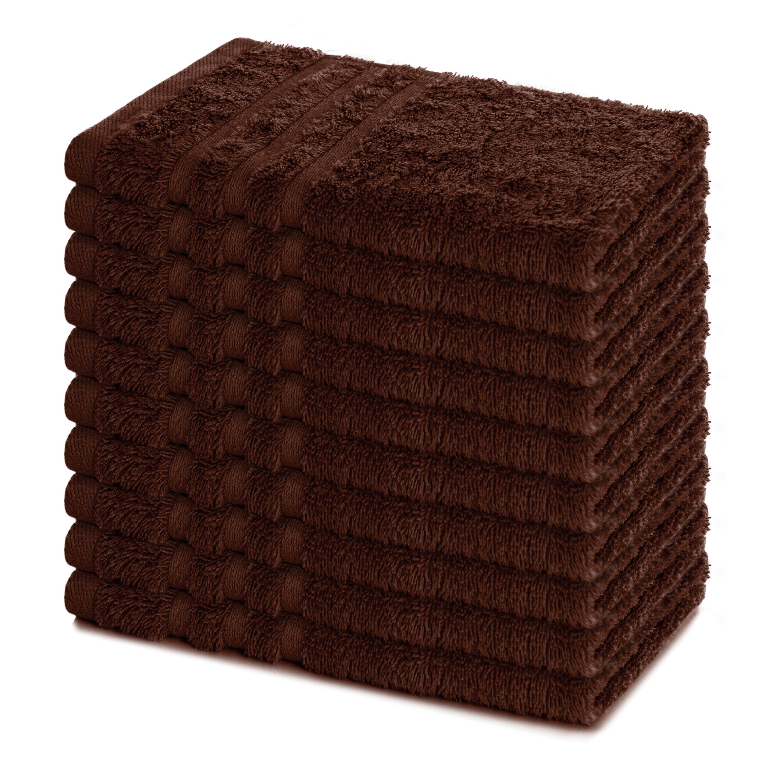 Lavea Gästehandtücher 30x50 cm, 10er Set Gästehandtuch, Elena-Frottee Handtuch, Gästetuch, (Set, 10-St), 500 g/m² Frottier, weich & saugstark, pflegeleicht
