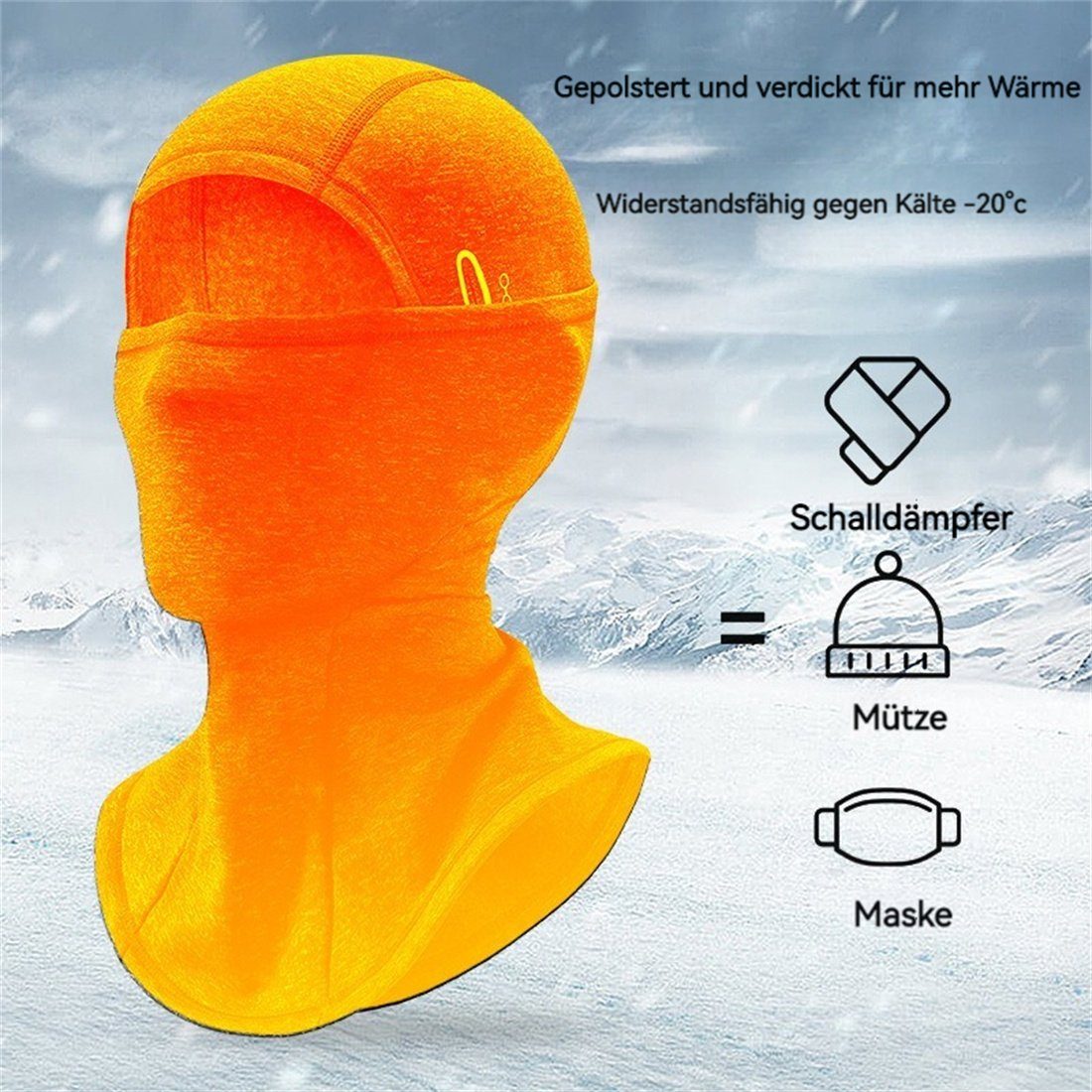 DÖRÖY Sturmhaube Warme Wintersport, dunkelgrau gepolsterte den Skimasken Kopfbedeckungen für