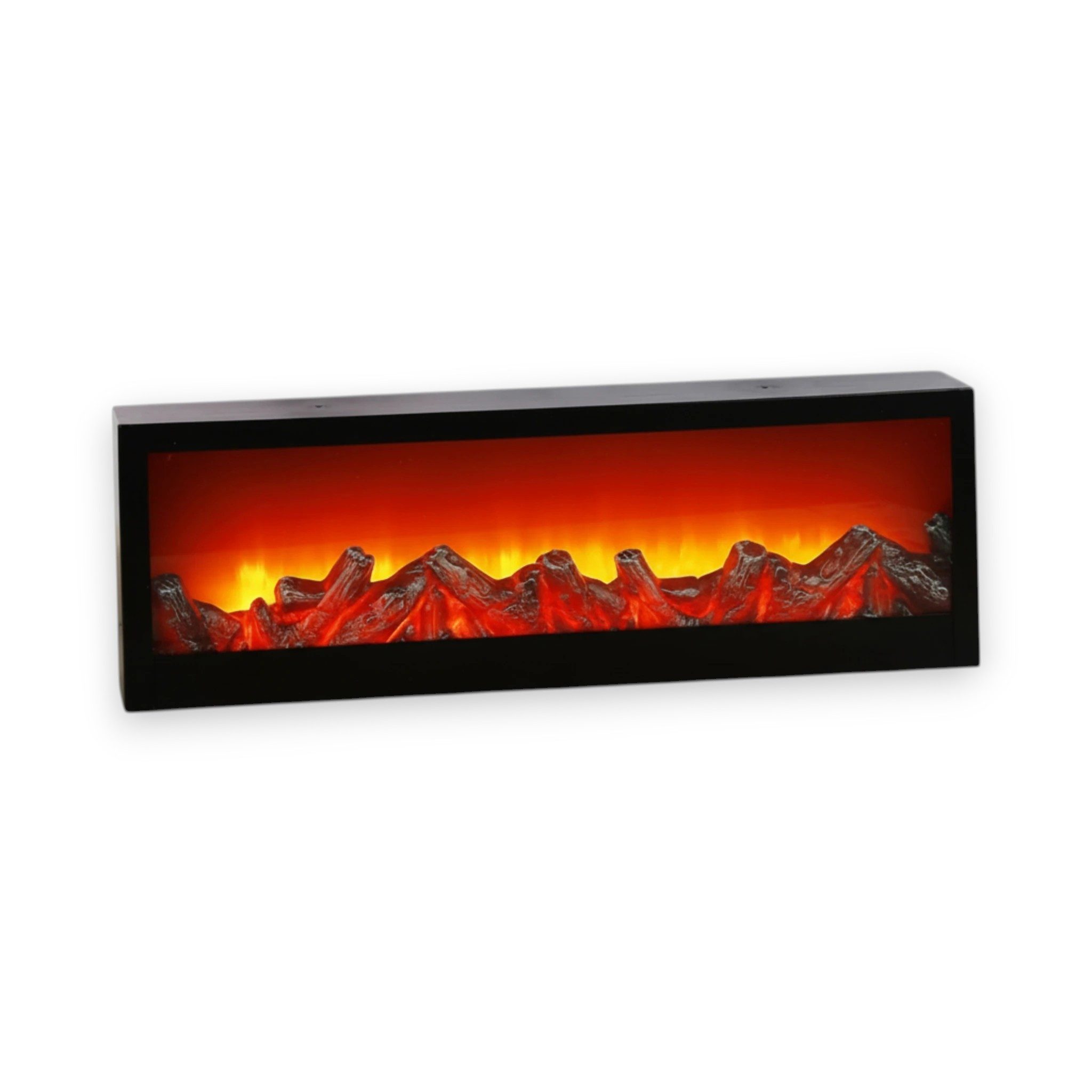 Meinposten Dekokamin LED Kamin Feuer Elektrokamin Wandkamin Kaminfeuer Batterie 60x20 cm (1-St)
