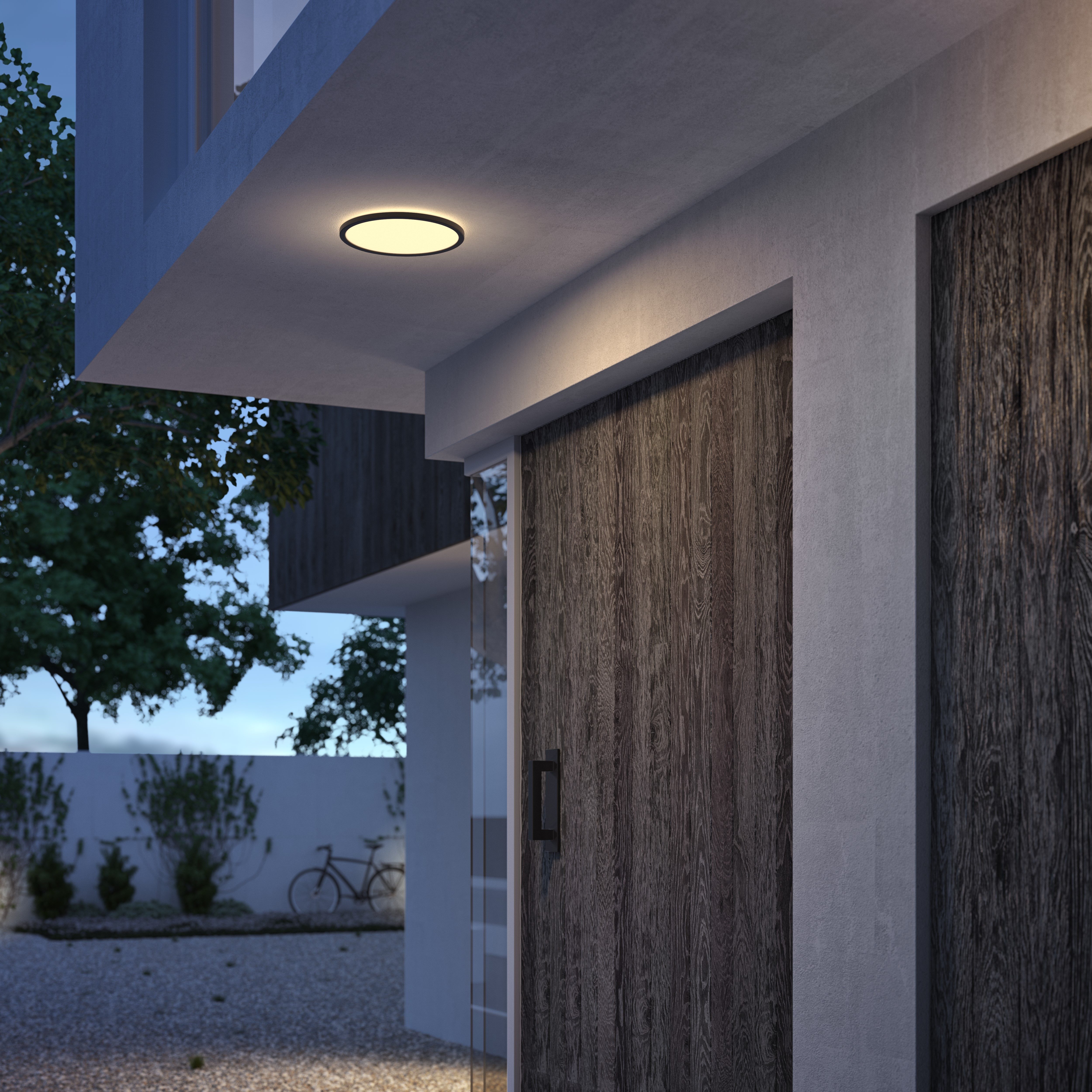 Philips LED Deckenleuchte Superslim 3-in-1 SceneSwitch CL550 IP54 1300lm 2700K, schwarz, Abschaltautomatik, CCT - über Fernbedienung, Dimmer, Dimmfunktion, Farbsteuerung, Farbwechsel, Fernbedienung, Infrarot inkl., dimmbar über Fernbedienung, mehrere Helligkeitsstufen, LED fest integriert, warmweiß - kaltweiß