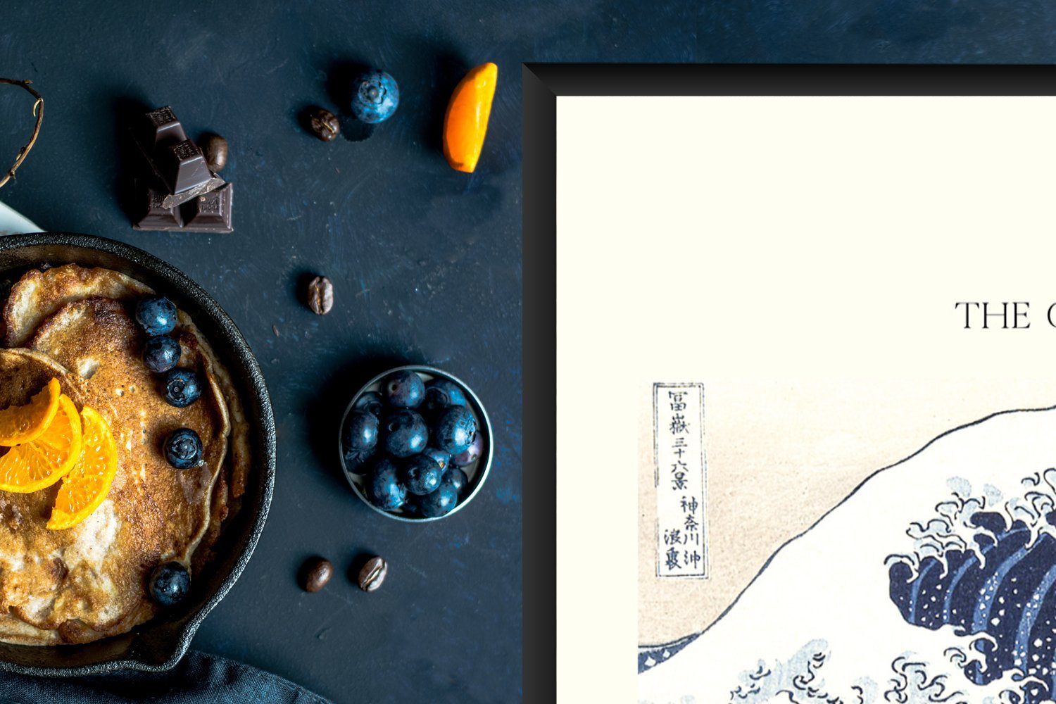 Japanische große vor (1 Herdblende-/Abdeckplatte Vinyl, Arbeitsfläche Ceranfeldabdeckung tlg), MuchoWow nutzbar, cm, Kunst, - - Kanagawa Welle Die Mobile Hokusai 70x52