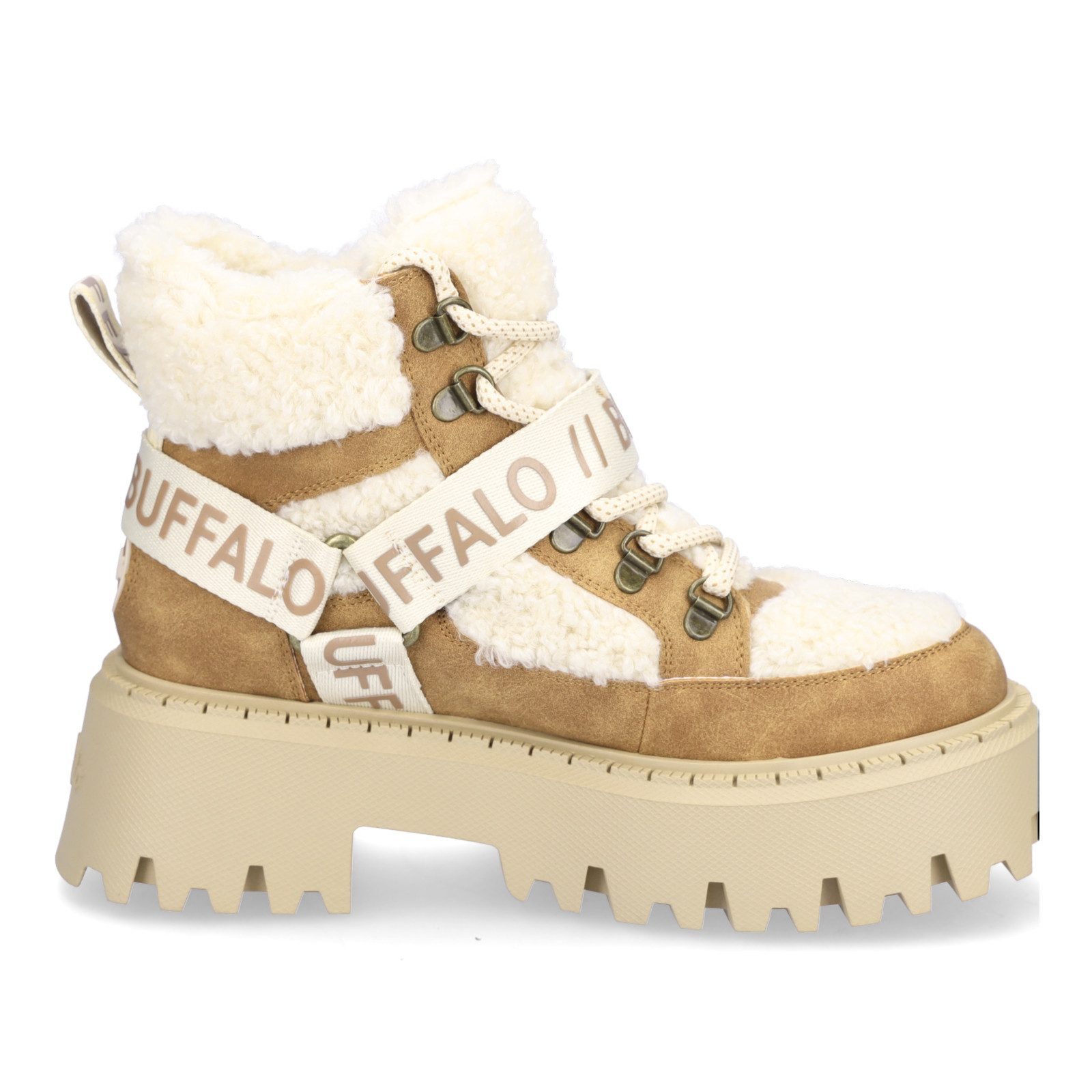 Buffalo Buffalo Damen Schnürboot Aspen Com Mid beige braun Schnürboots