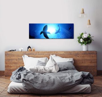 möbel-direkt.de Leinwandbild Bilder XXL Haifische Wandbild auf Leinwand