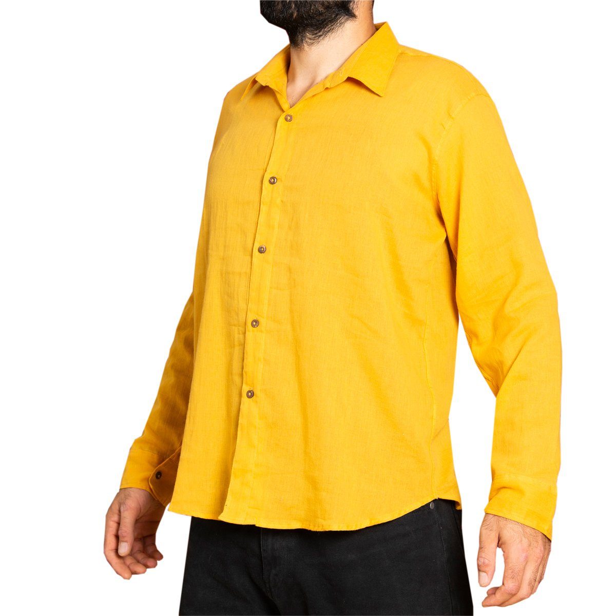 PANASIAM Langarmhemd Unisex Sommerhemd mit Kragen aus weicher reiner Baumwo günstig online kaufen