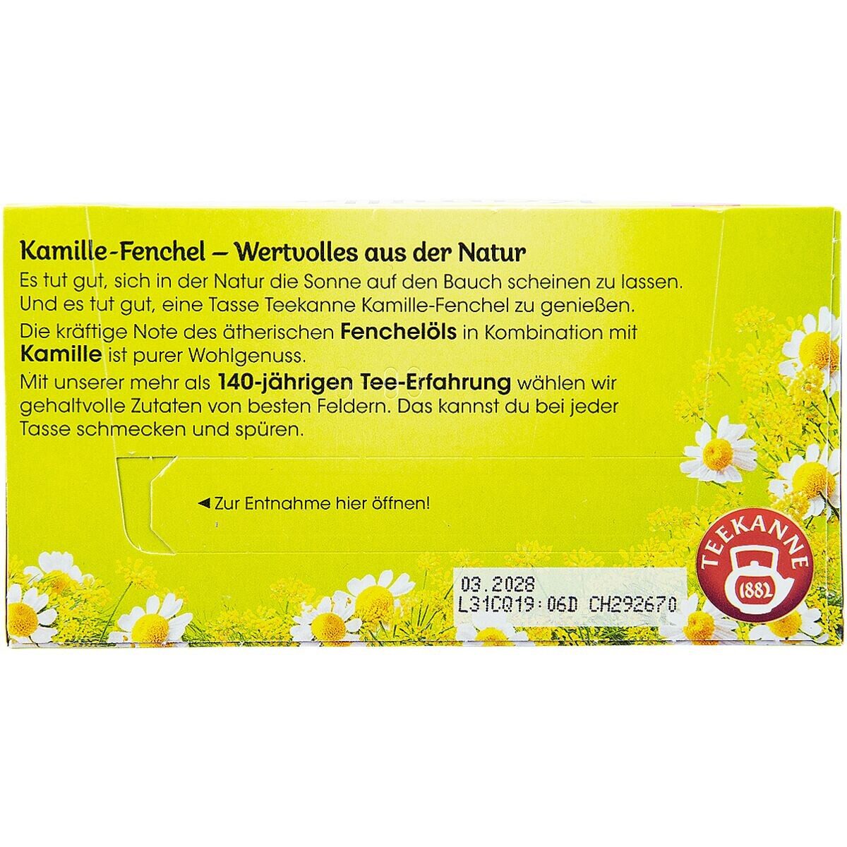 TEEKANNE Tee Kamille Fenchel, 20 Beutel, Kräutertee