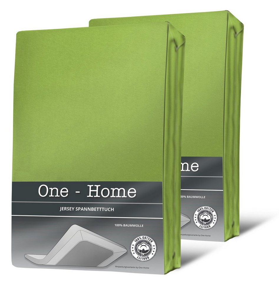 One Home Spannbettlaken Jersey, Jersey, Gummizug: rundum, (2 Stück), Double Pack mit Rundumgummizug, weich