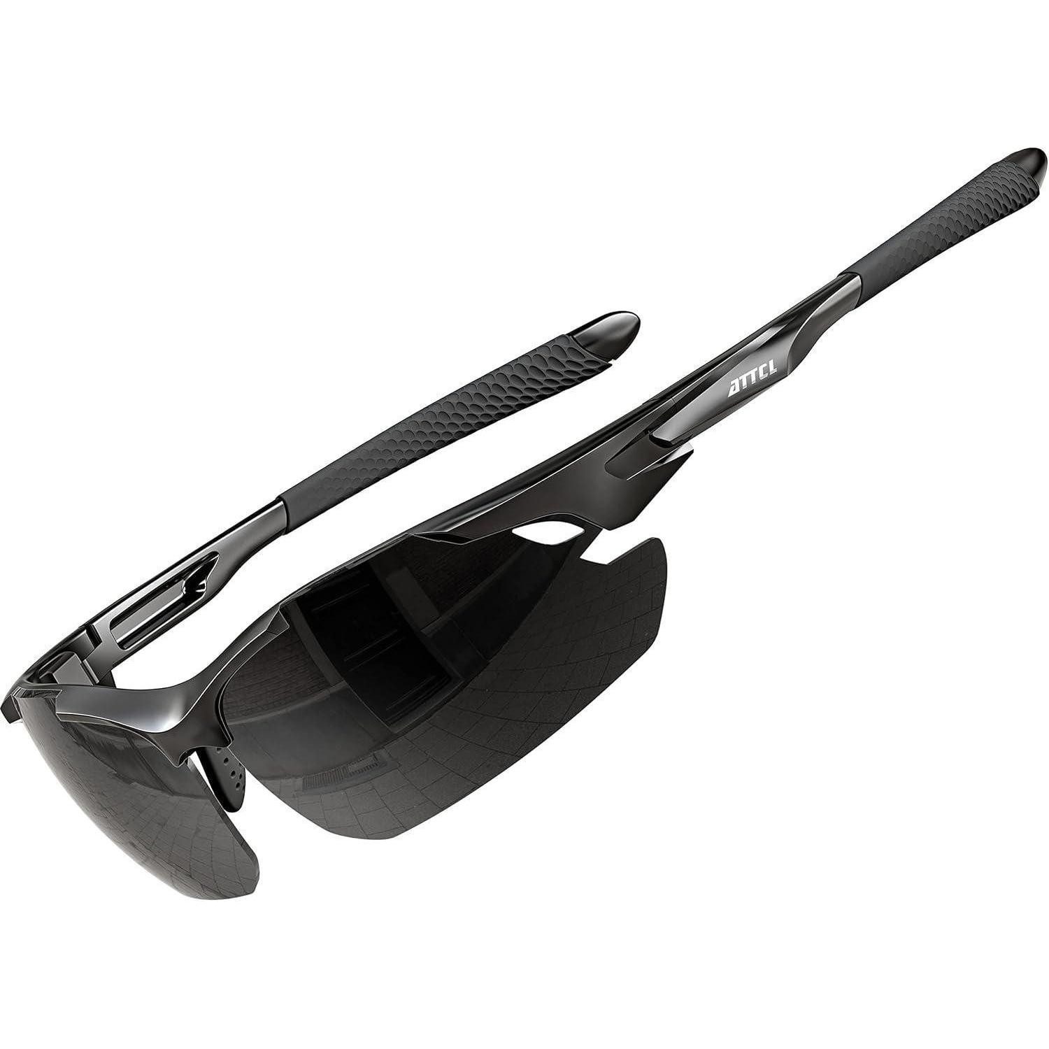 LuxusKollektion Fahrradbrille Sonnenbrille Herren polarisierte 7027-schwarz Non-verspiegelt