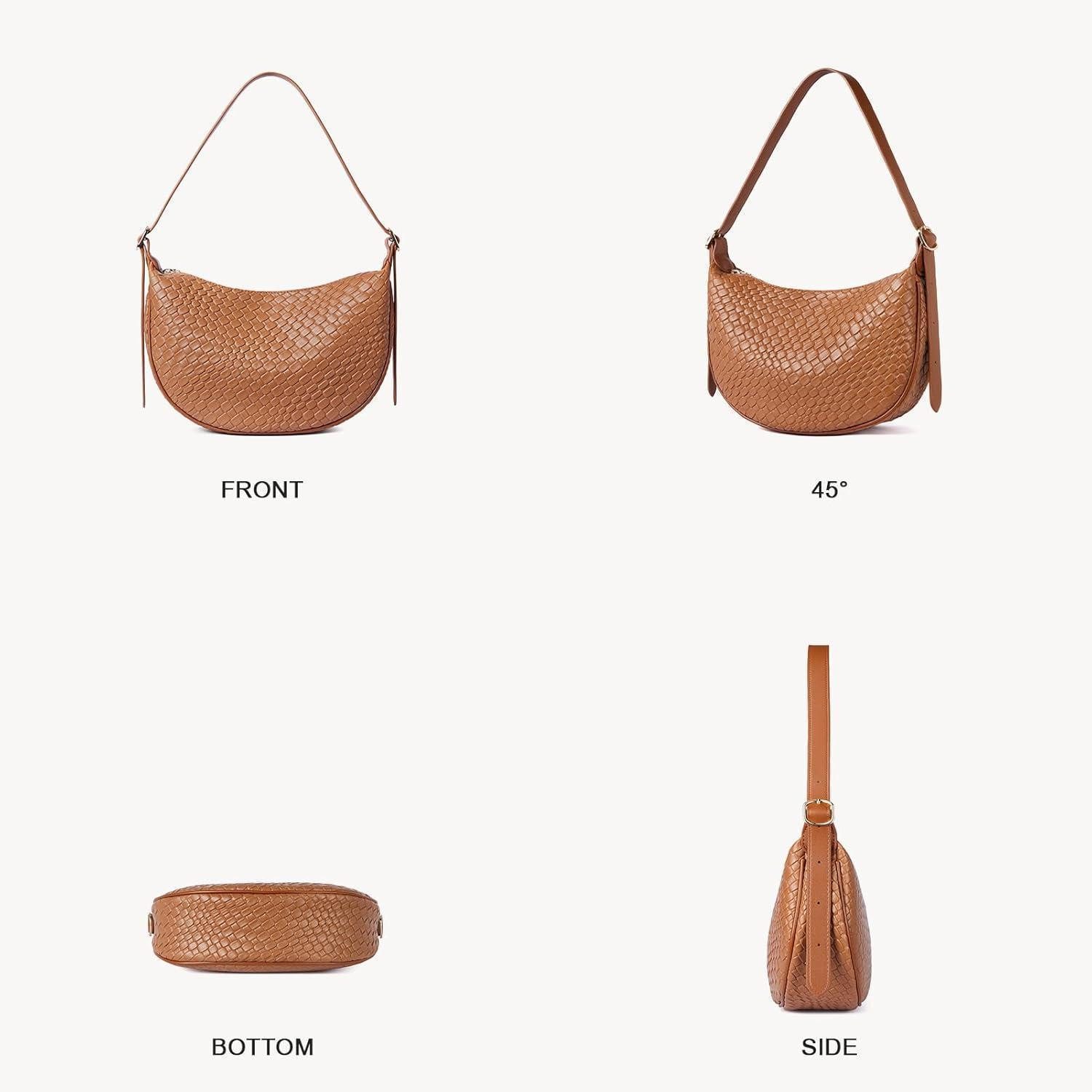 LuxusKollektion Handtasche Damen Handtasche Geflochtene Umhängetasche Schultertasche Braun