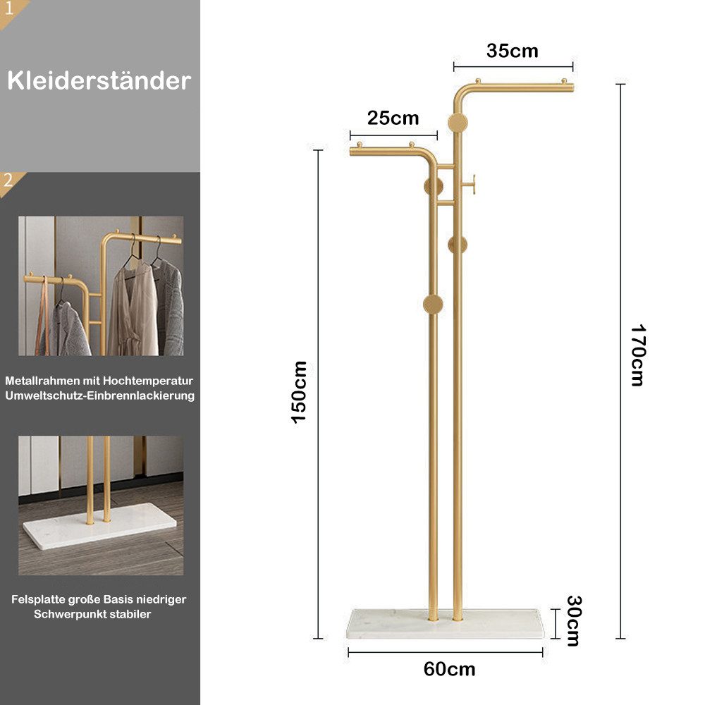 NUODWELL Kleiderständer Garderobenständer Marmor, freistehend Kleiderstände günstig online kaufen