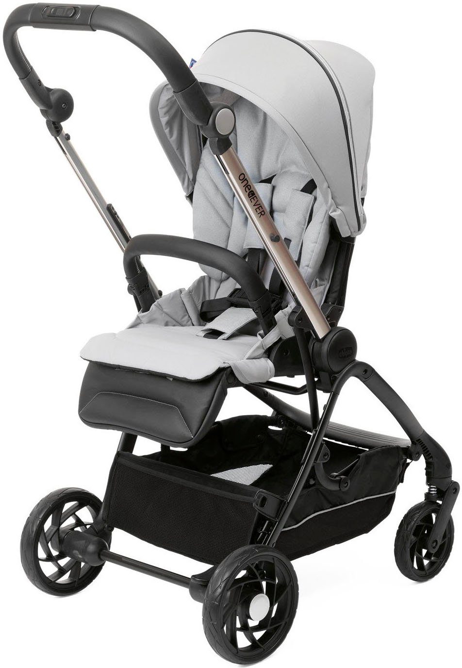 Chicco zwei Kombi-Kinderwagen One4ever, silverleaf, mit Kinderwagen Sitzen