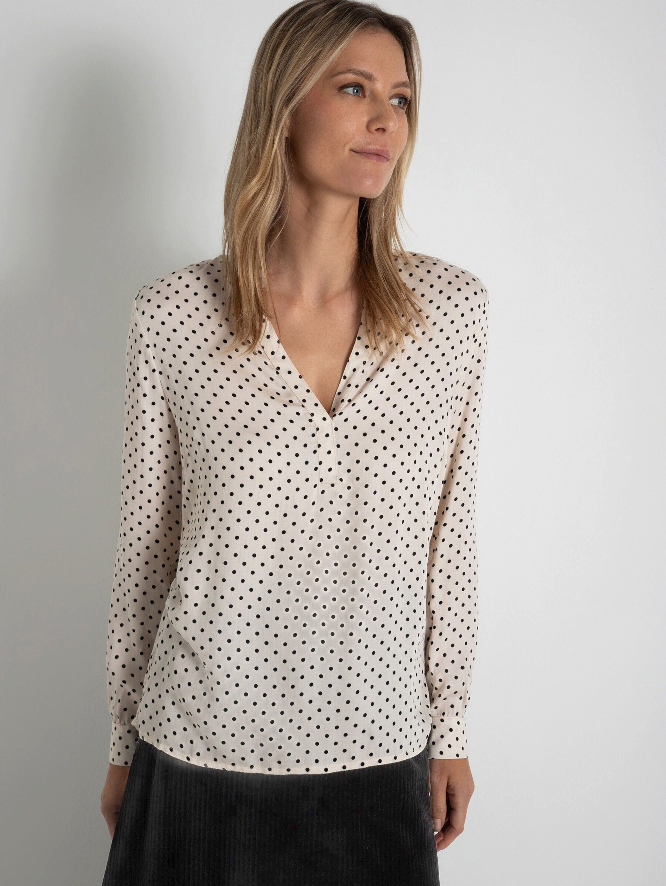 MORE&MORE Langarmbluse (1-tlg) Falten