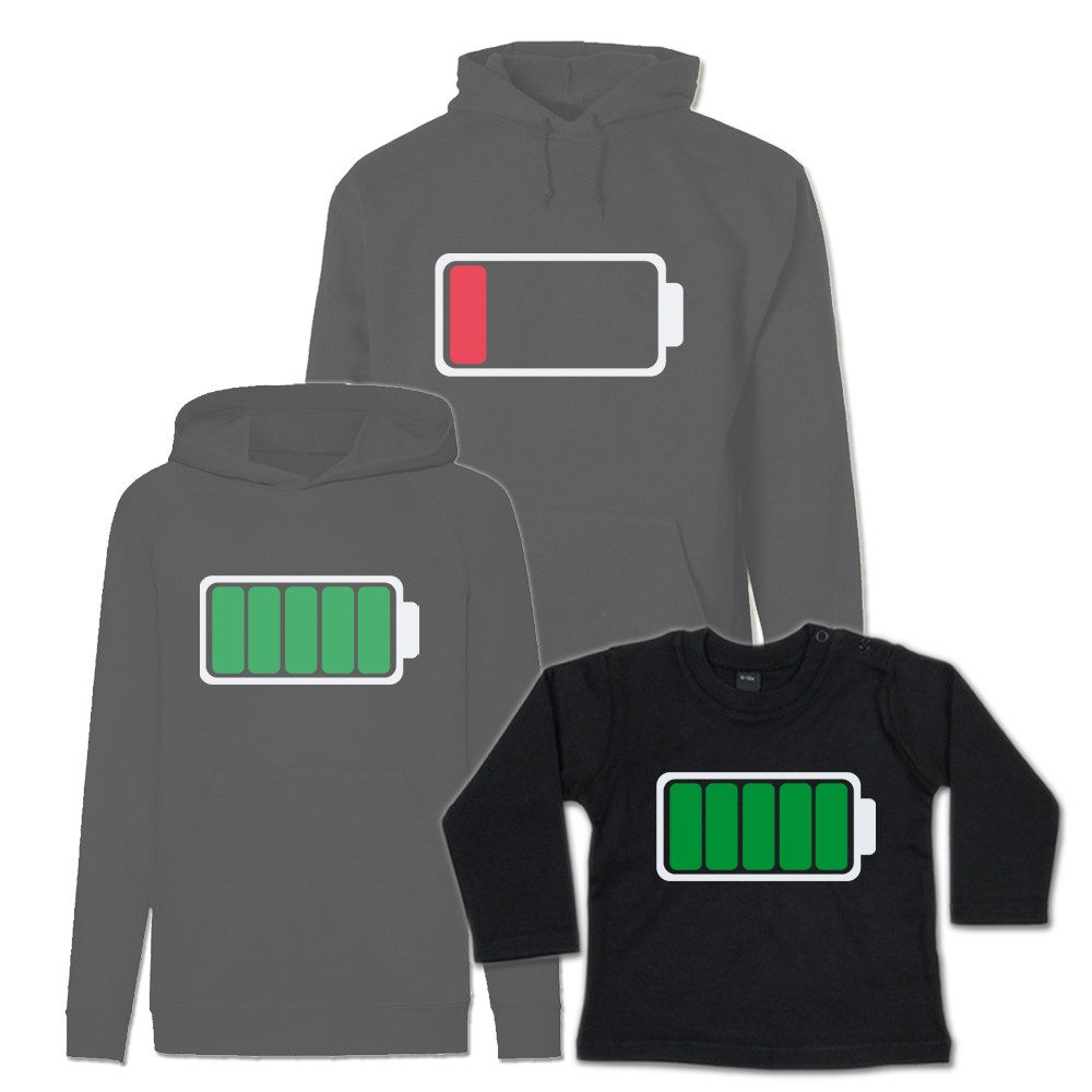 G-graphics Kapuzenpullover Batterie leer & Batterie voll (Familienset, Einzelteile zum selbst zusammenstellen) Kinder & Erwachsenen-Hoodie & Baby Sweater