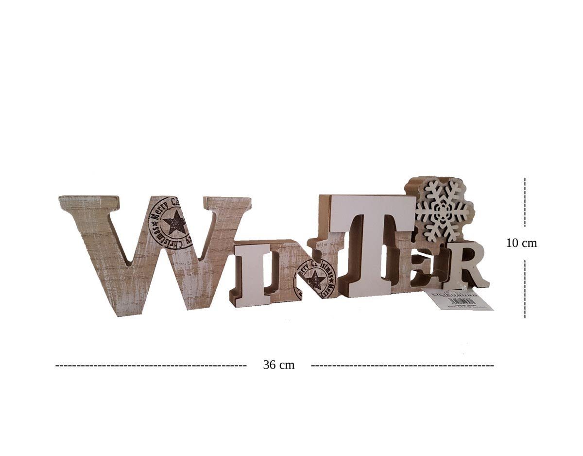 LB H&F Lilienburg Deko-Schriftzug Weihnachtsdeko Schriftzug WINTER zum hinstellen Holz (Natur Winterdeko Holzaufsteller Advent Weihnachten Deko Aufsteller)