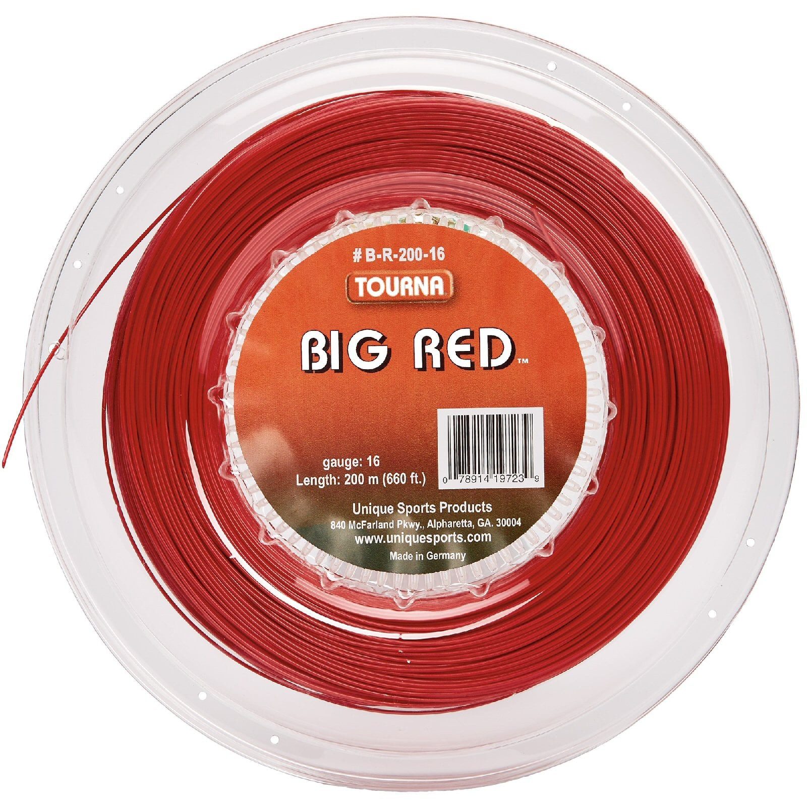 Tourna Grip Europe GbR Tennissaite Big Red (Haltbarkeit) rot 220m Rolle, Saitendicke: 1.20