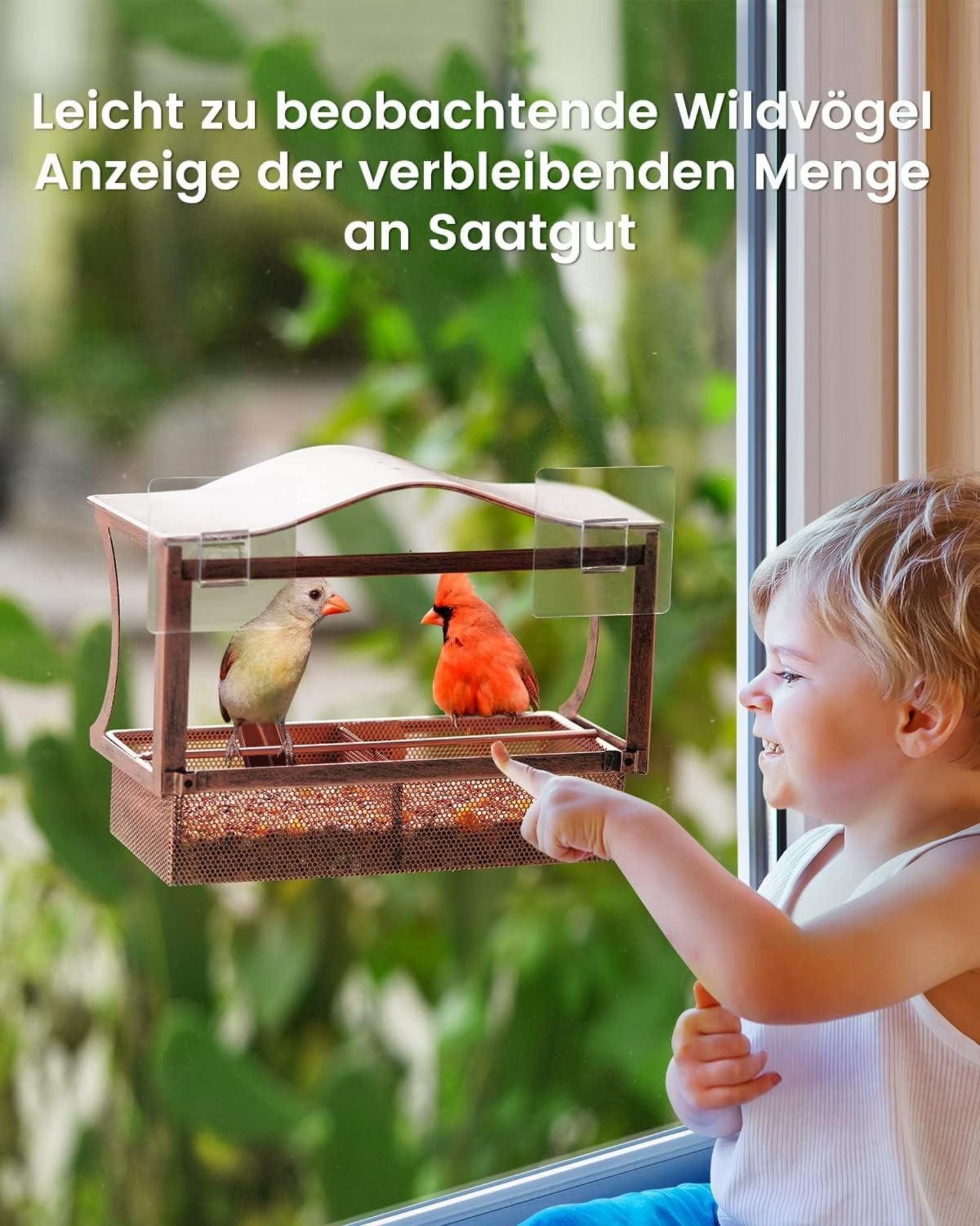 Thumbnail - LuxusKollektion Vogelhaus Vogelfutterhaus für Fenster mit starken Saugnäpfen und