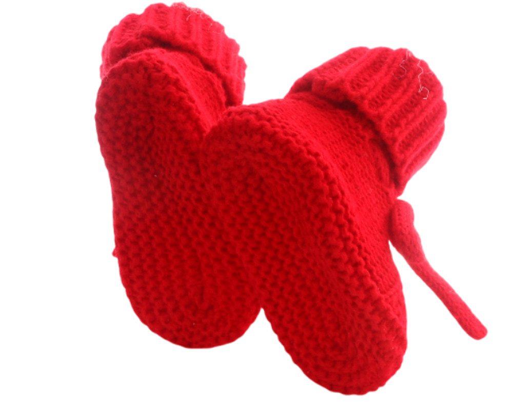 La Bortini Füßlinge Baby Strickschuhe in Rot 0-3Mon Weihnachtlich Socken booties