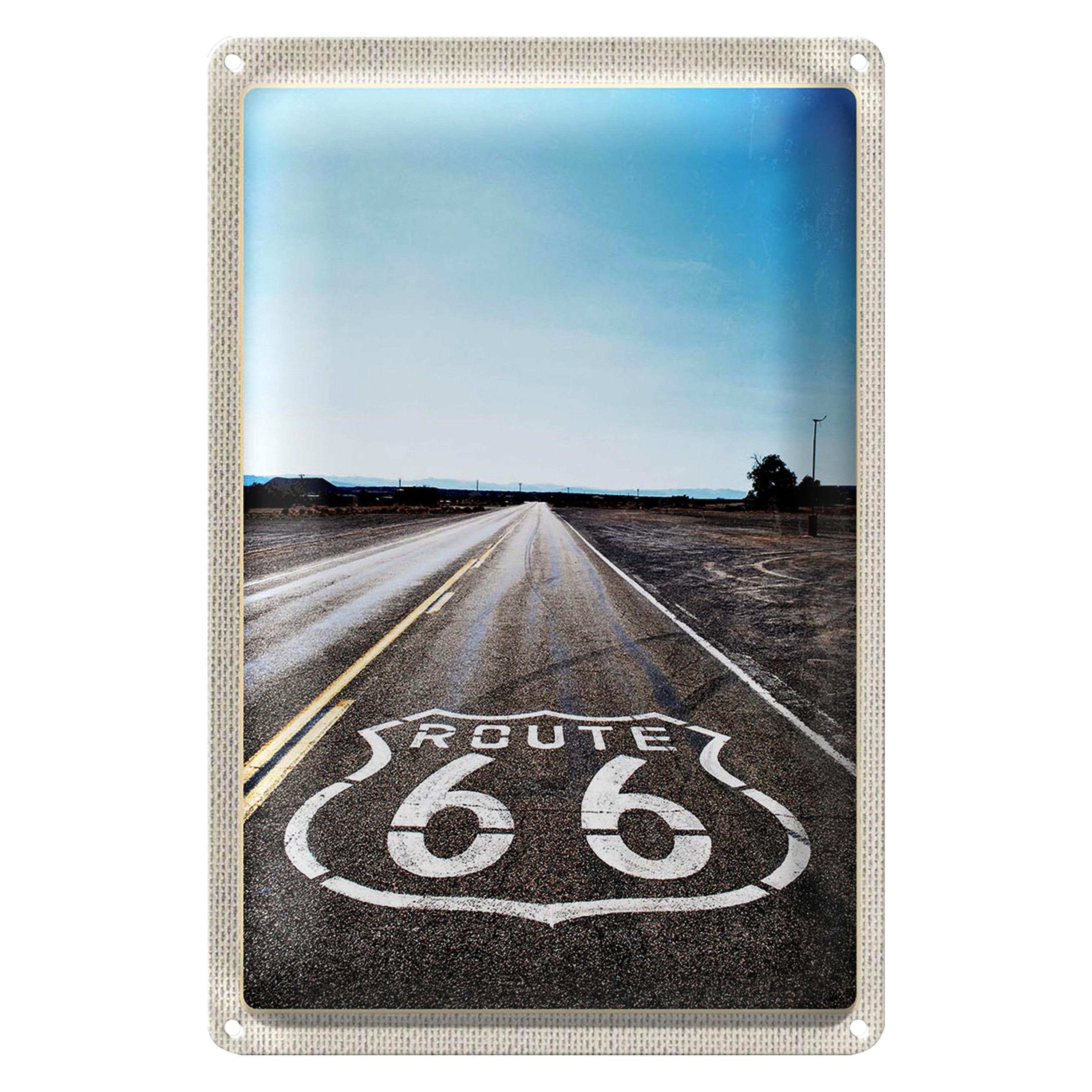 Roomando Metallschild Blechschild Reise 20x30cm USA Amerika Straße Route 66 Chicago
