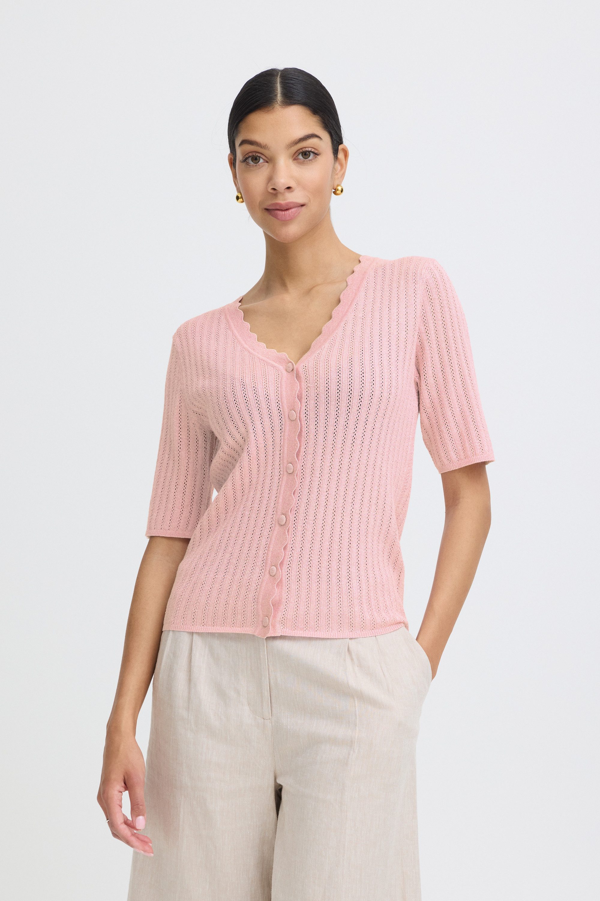 b.young Cardigan Kurzarm-Bluse BYMOBBE