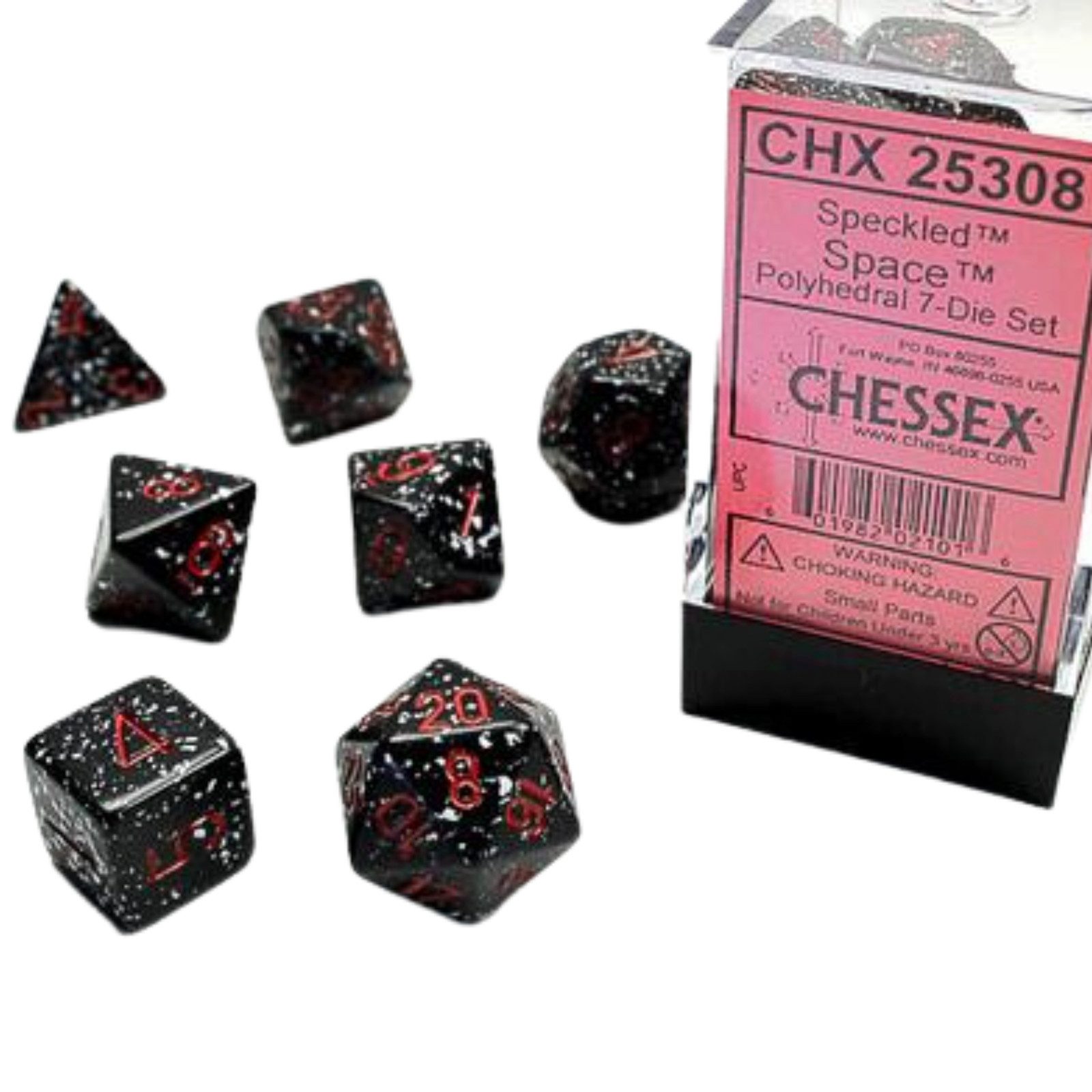 Chessex Spiel Chessex Space Speckled Polyhedral 7-Würfelset