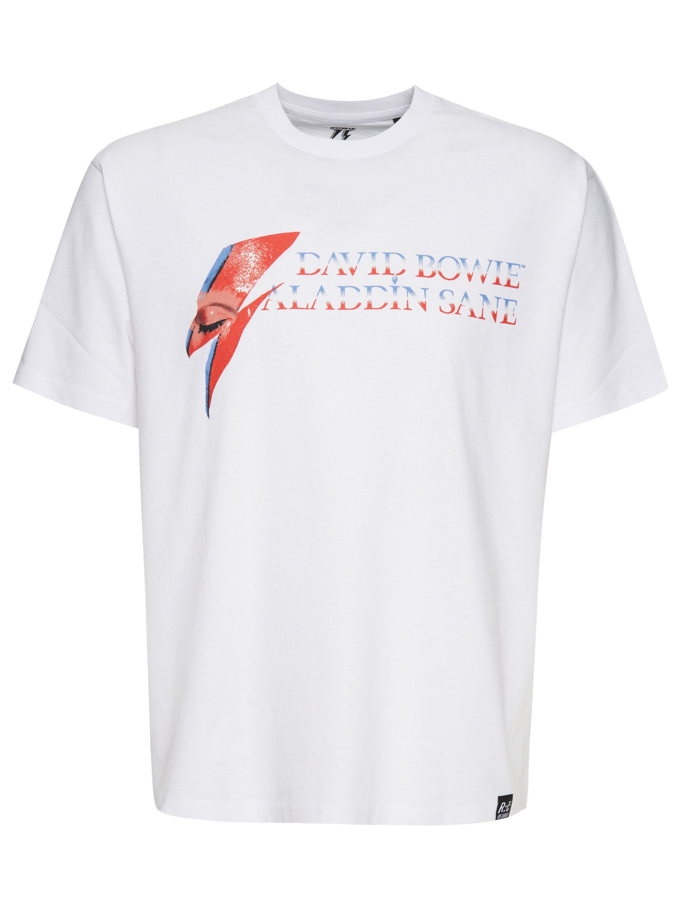GOTS David Bowie Weiß Recovered T-Shirt Sane Aladdin zertifizierte Bio-Baumwolle Relaxed