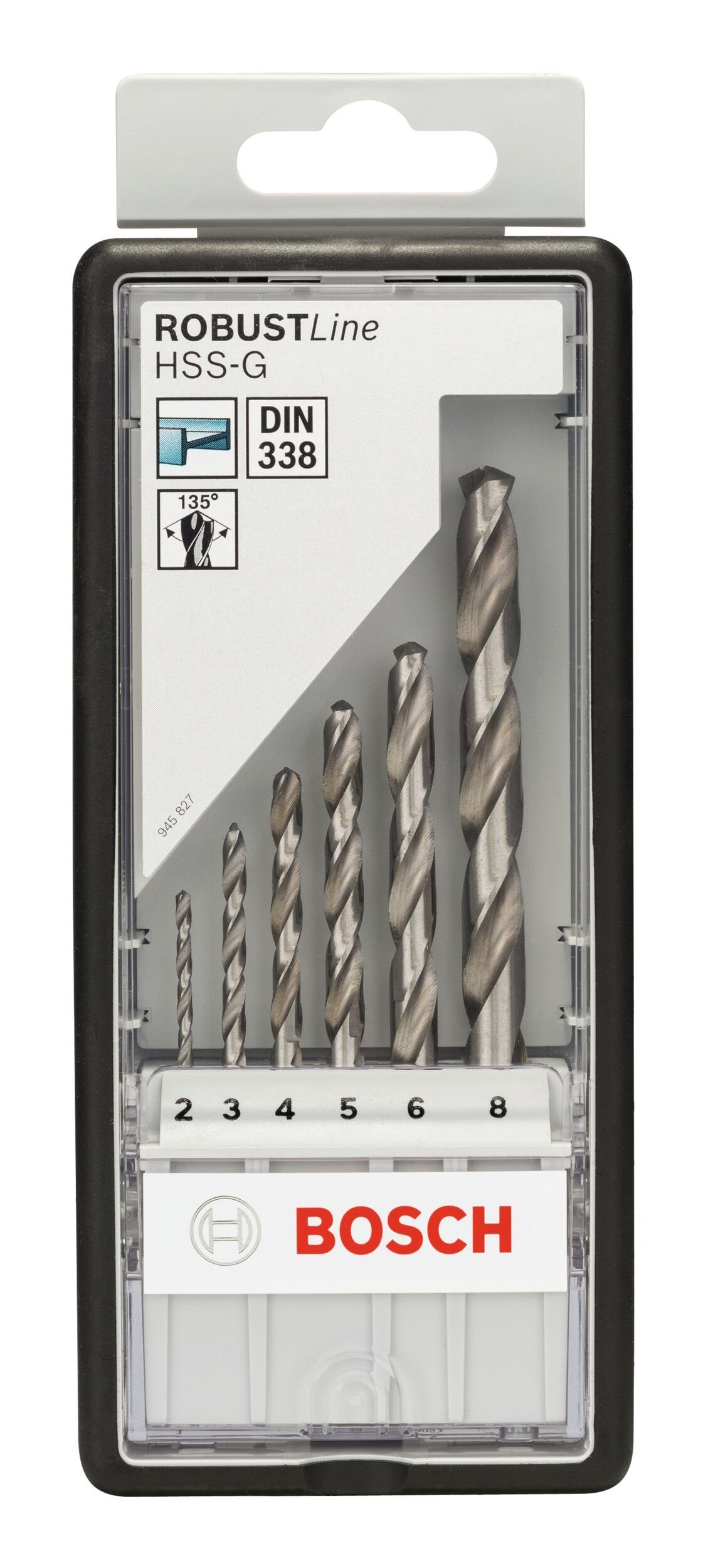 HSS-G Robust Line BOSCH Set - - 2 - 8 6-teilig Metallbohrer, 135° mm