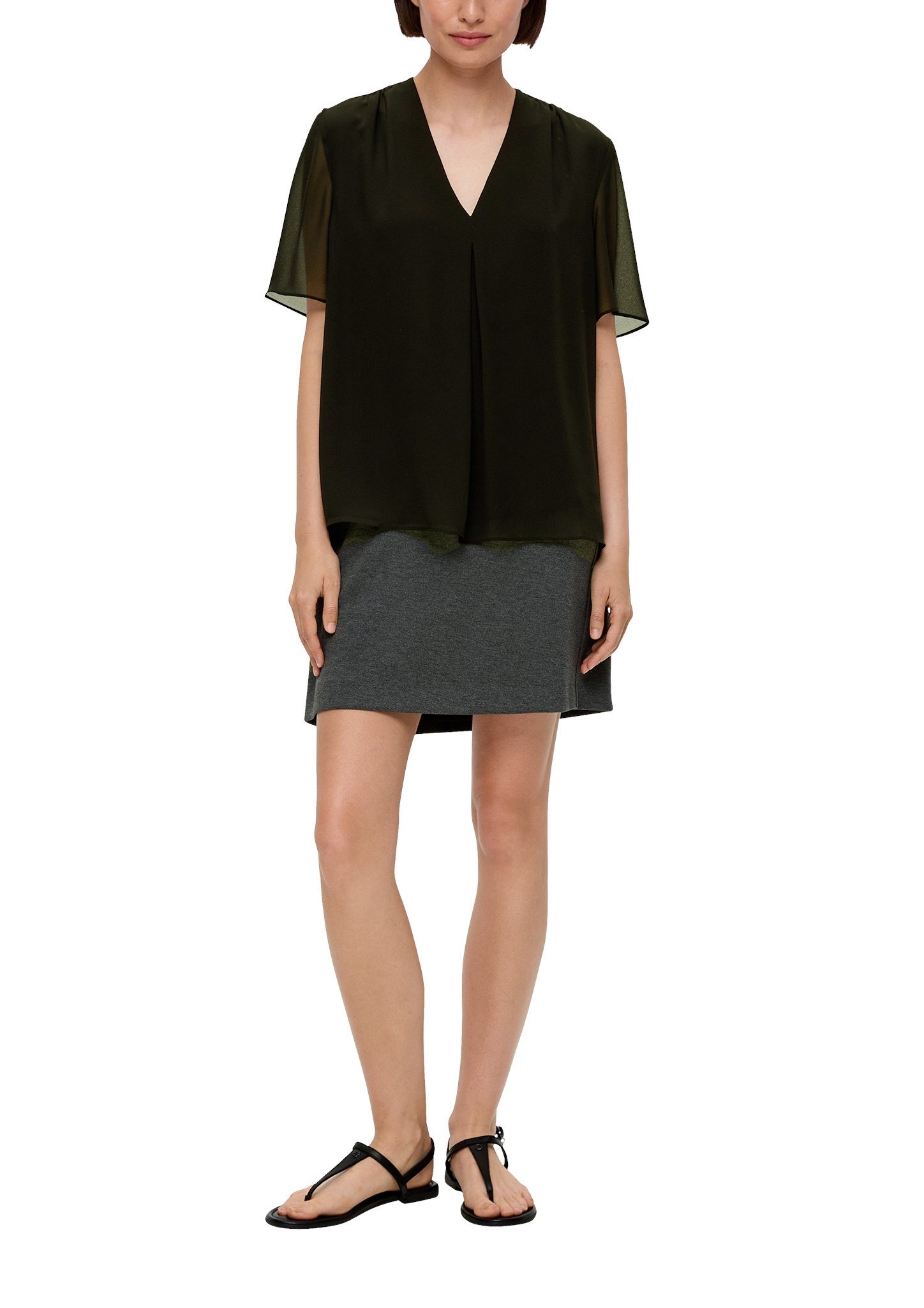 s.Oliver BLACK LABEL Shirtbluse mit eingelegter Falte vorne