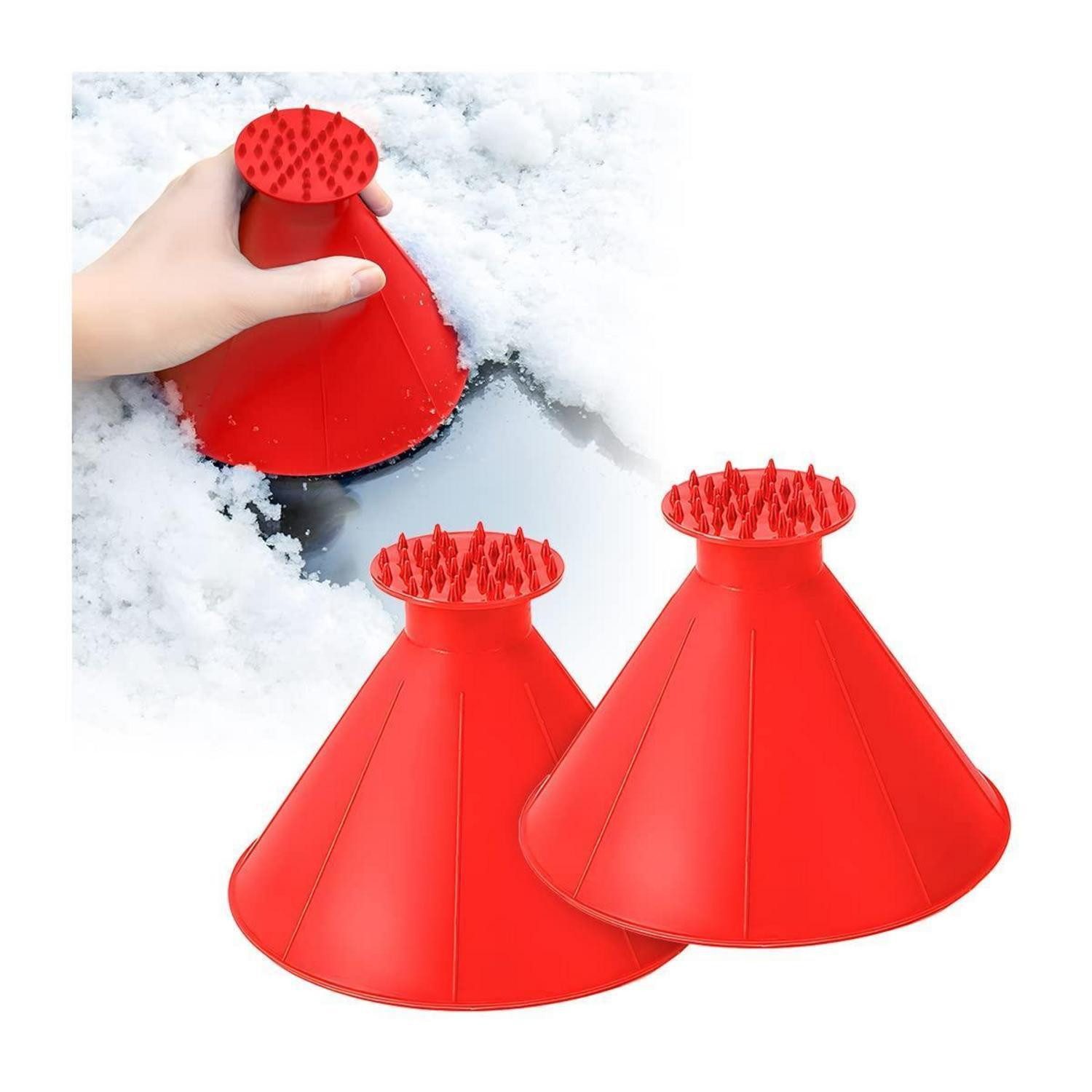 LuxusKollektion Eiskratzer Eiskratzer Schneeentferner Auto Enteiser Kegel Rot