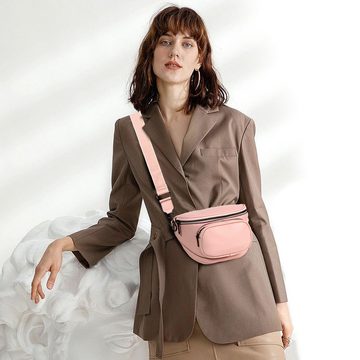 TAN.TOMI Schultertasche Damen Bauchtasche Gürteltasche Umhängetasche Crossbody-Bag Hüfttasche, als Schultertasche tragbar mit Verstellbare Schultergurte