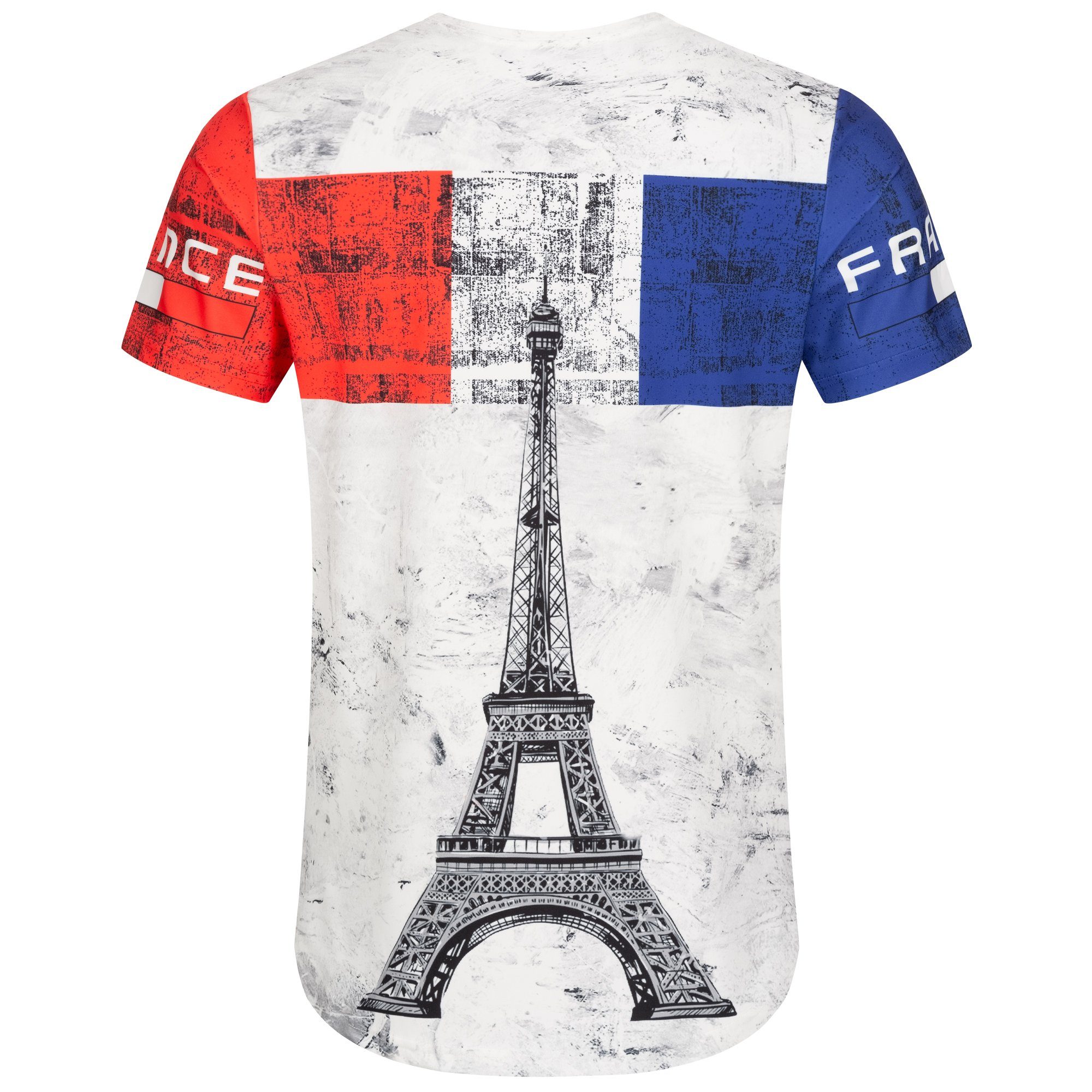 Herren Shirt FAN Länder WM Oversize T-Shirt Frankreich Rundhalsausschnitt EM REPUBLIX mit Neck Crew