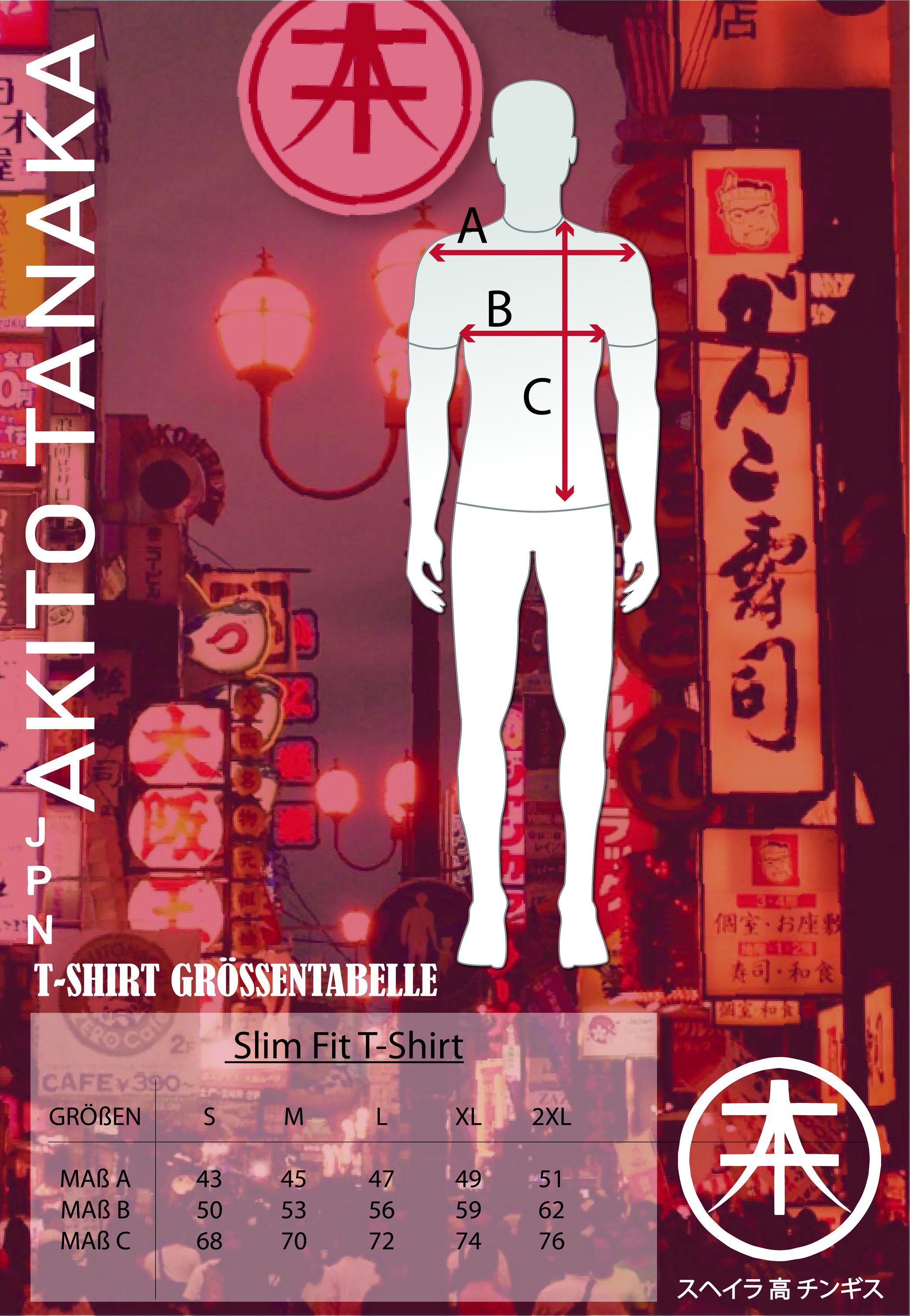Akito mit Legendary Tanaka navy Frontprint T-Shirt
