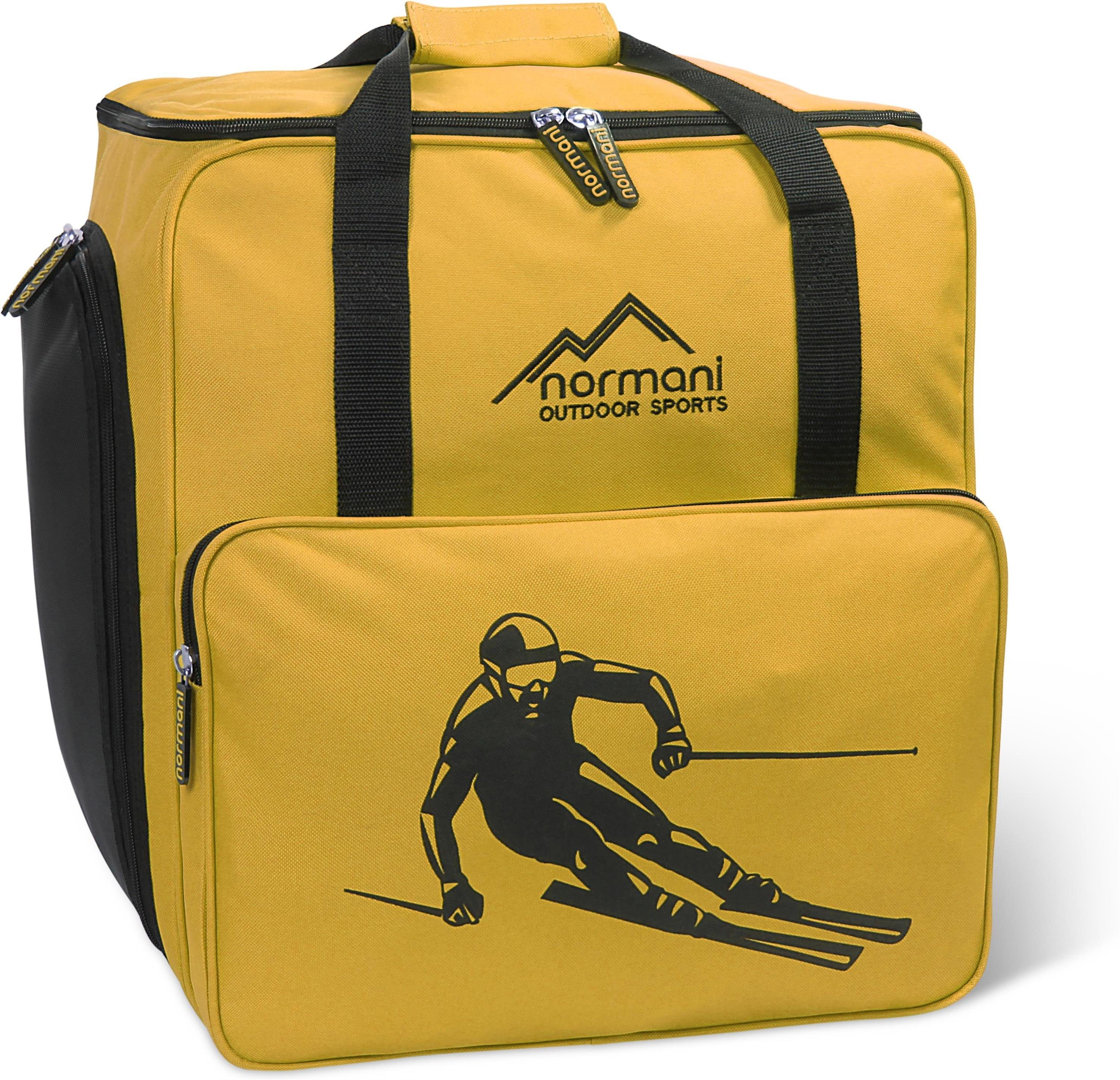 normani Sporttasche Skitasche 53 l Alpine Depo, Skischuhtasche mit separatem Helmfach und Rucksackfunktion - Rollschuhtasche oder Snowboardschuhtasche Gelb