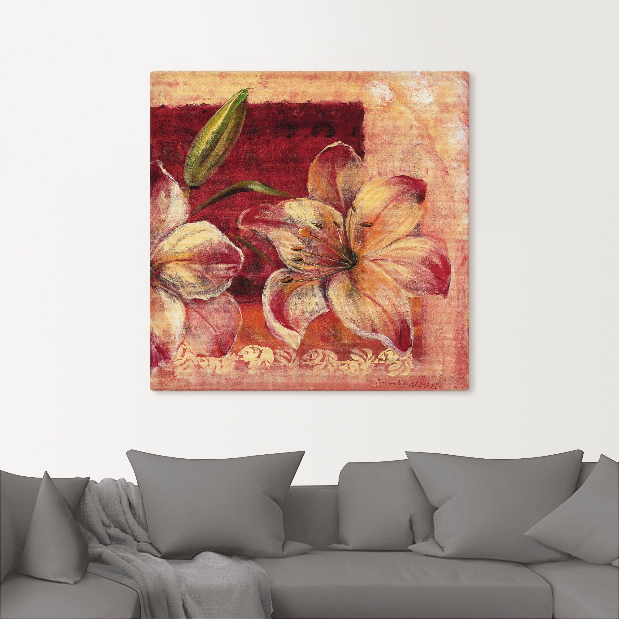 Artland Leinwandbild Klassische Blumen IV, Blumen (1 St), auf Holzrahmen gespannt